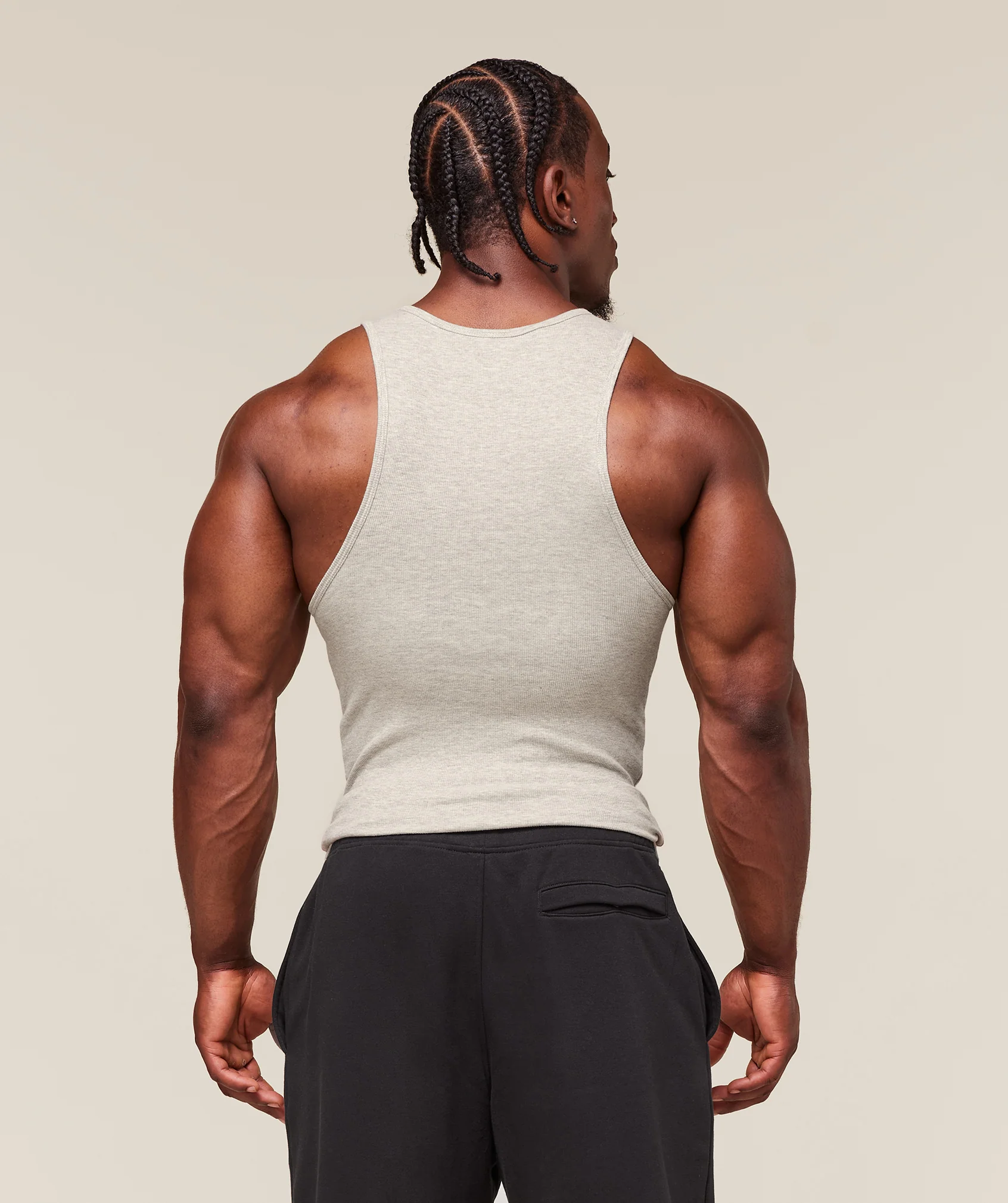 Ribbed Tank 3pk – White/Black/Stone Grey Marl