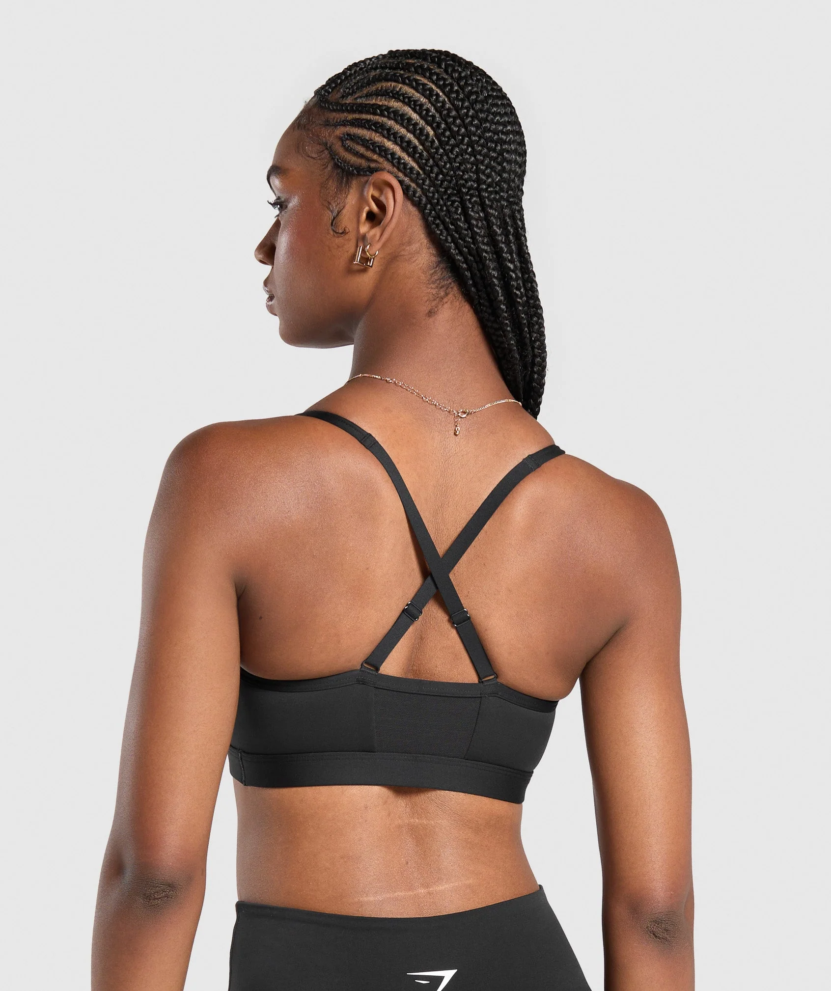 Ruched Sports Bra – Black