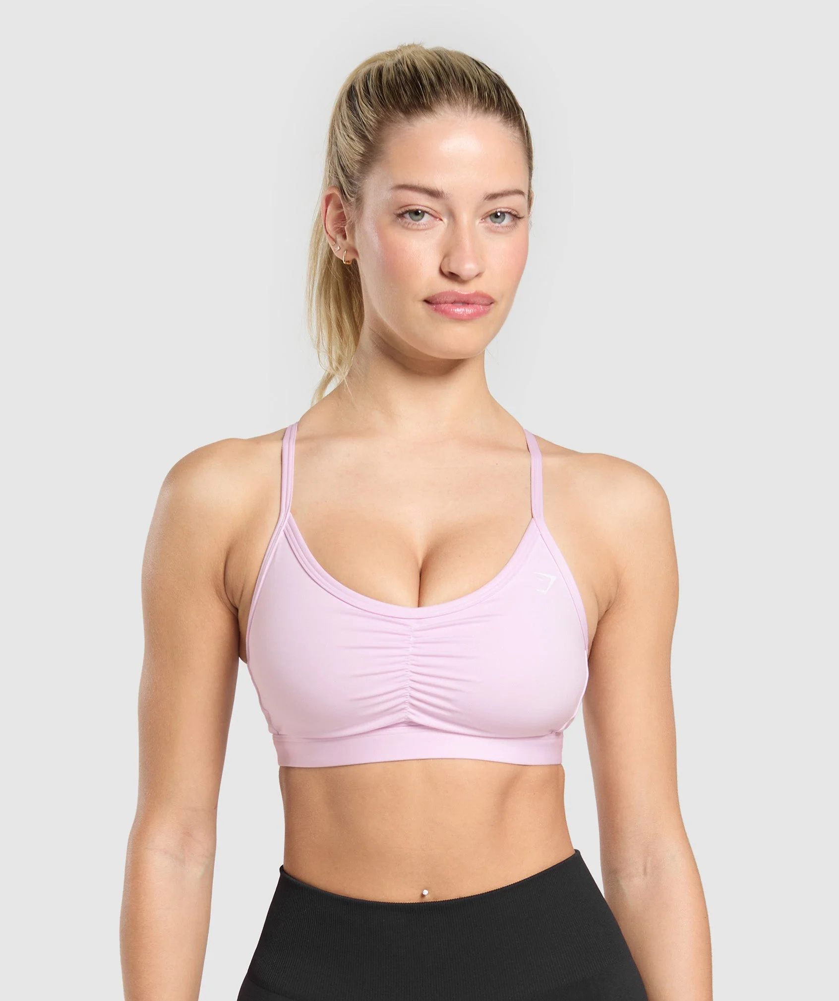 Ruched Sports Bra – Ice Pink