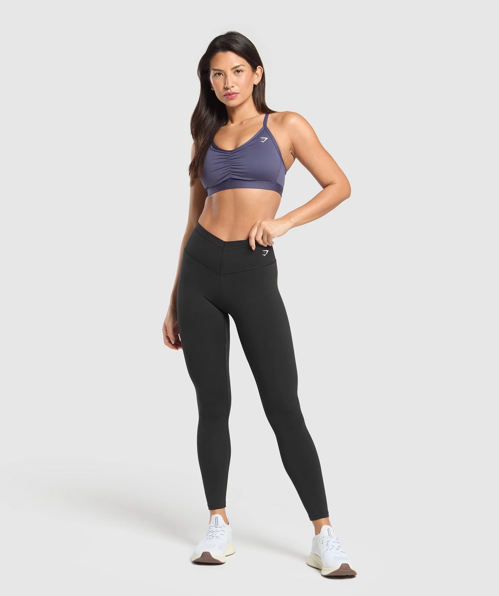 Ruched Sports Bra – Weighted Purple - Imagen 2