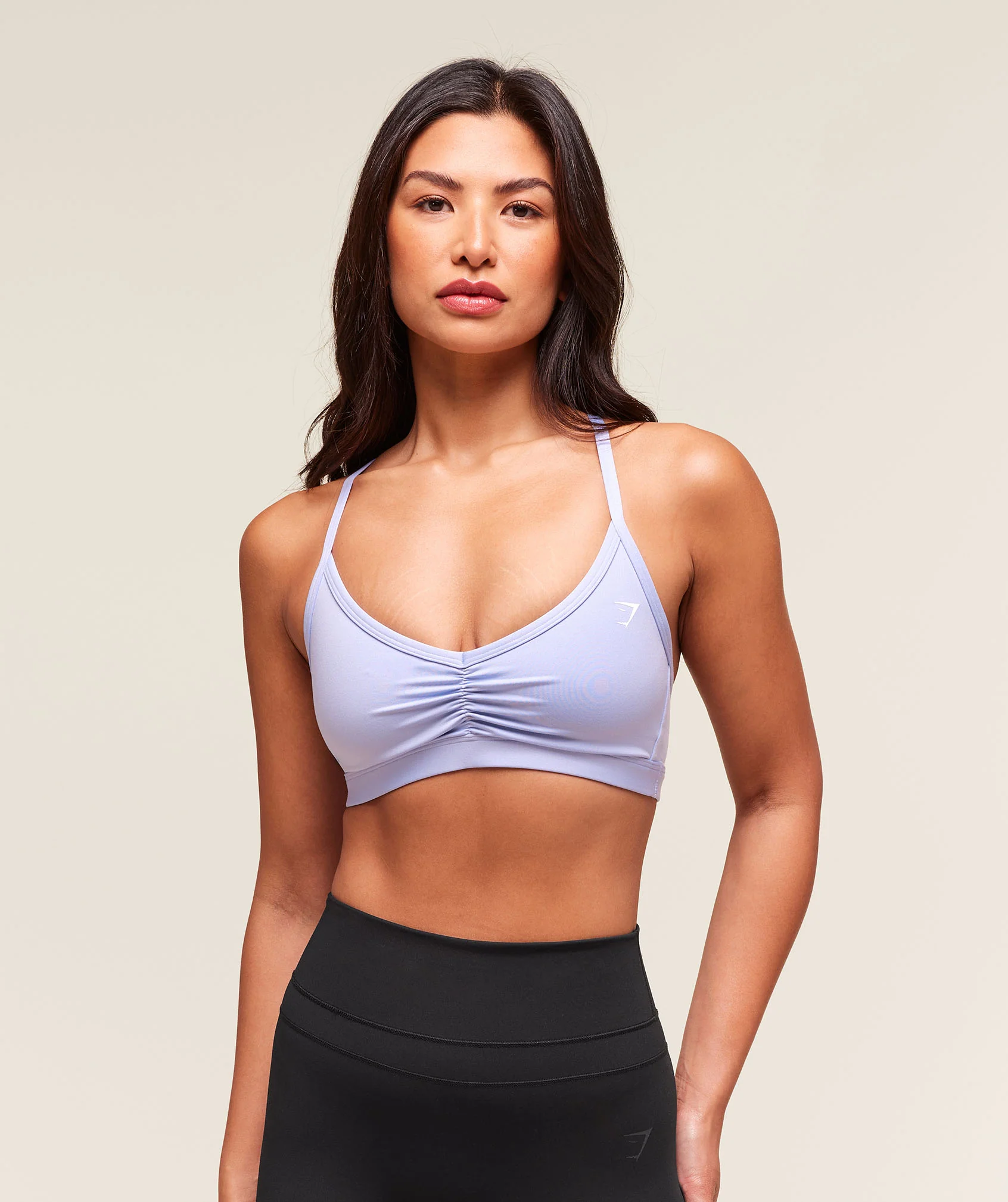 Ruched Strappy Sports Bra – Peri Blue