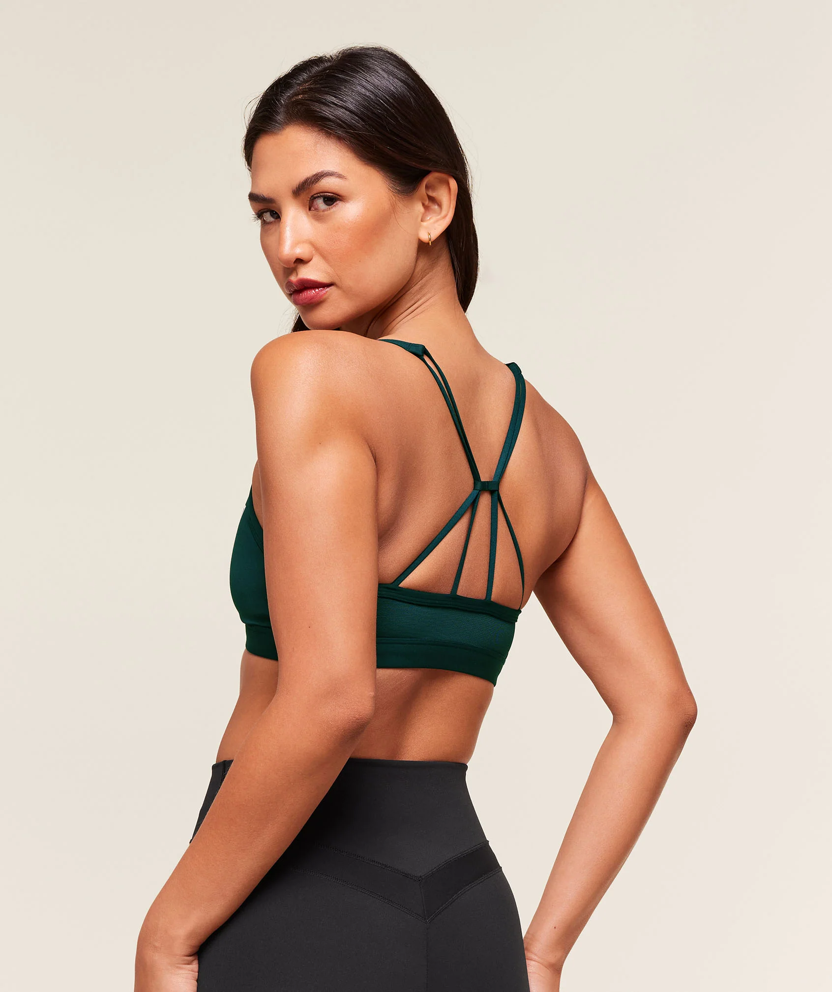 Ruched Strappy Sports Bra – Deep Petrol Blue