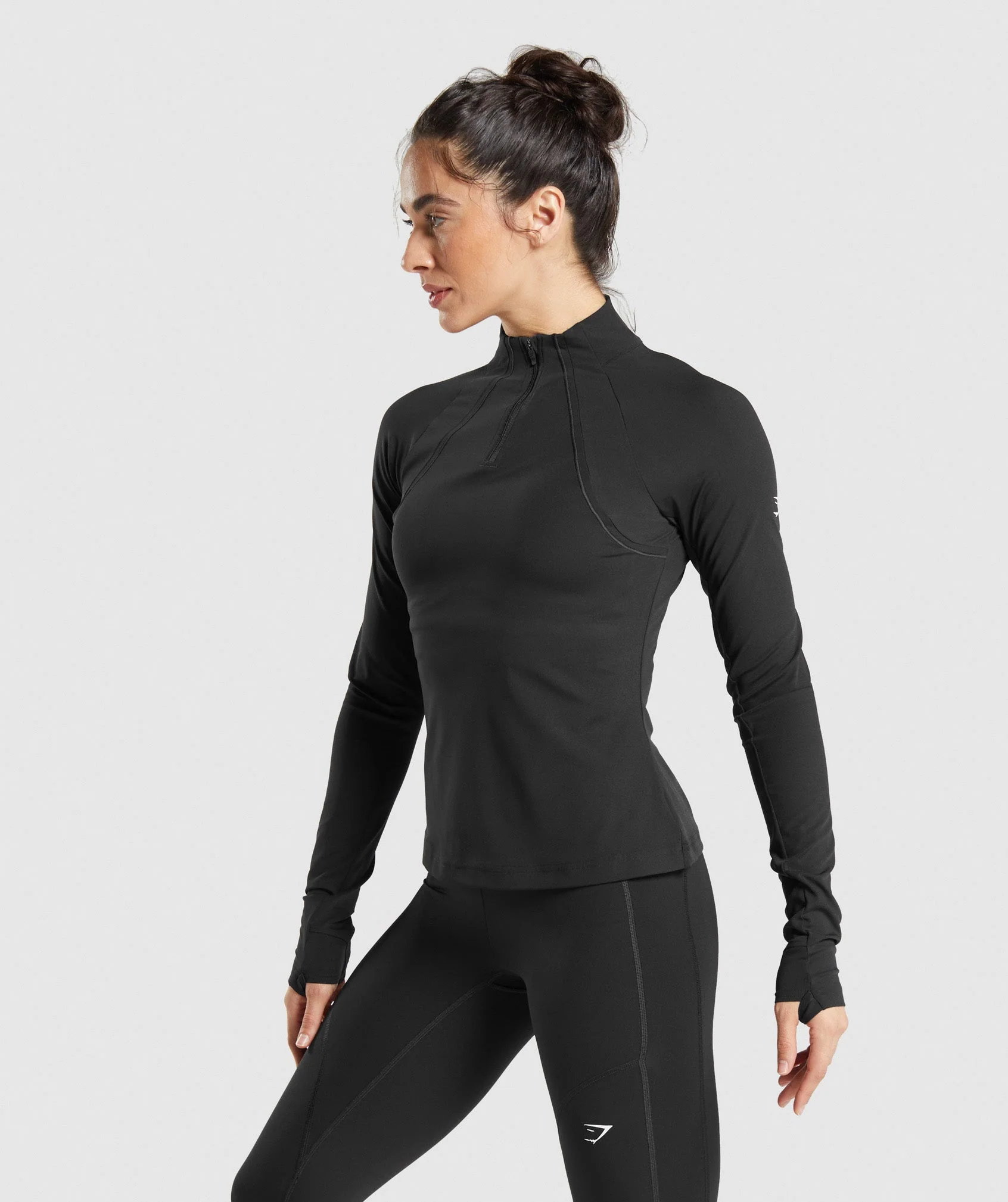 Running 1/4 Zip – Black - Imagen 2