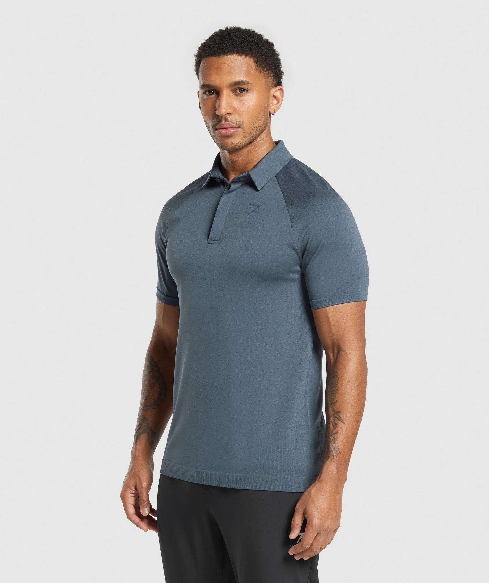 Seamless Polo Shirt – Titanium Blue - Imagen 2