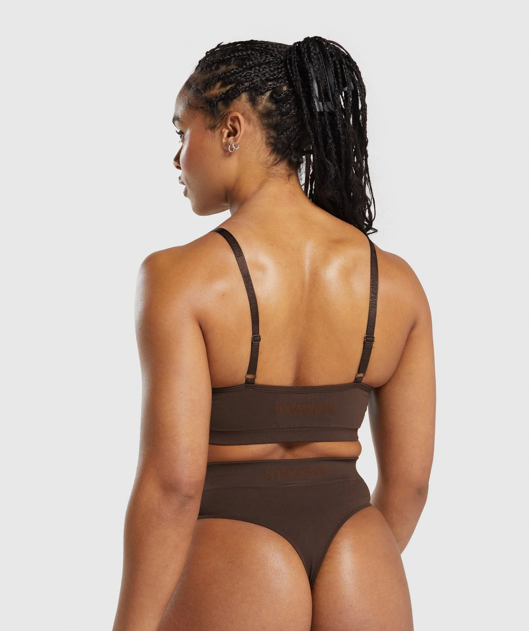 Seamless V Neck Bralette – Archive Brown