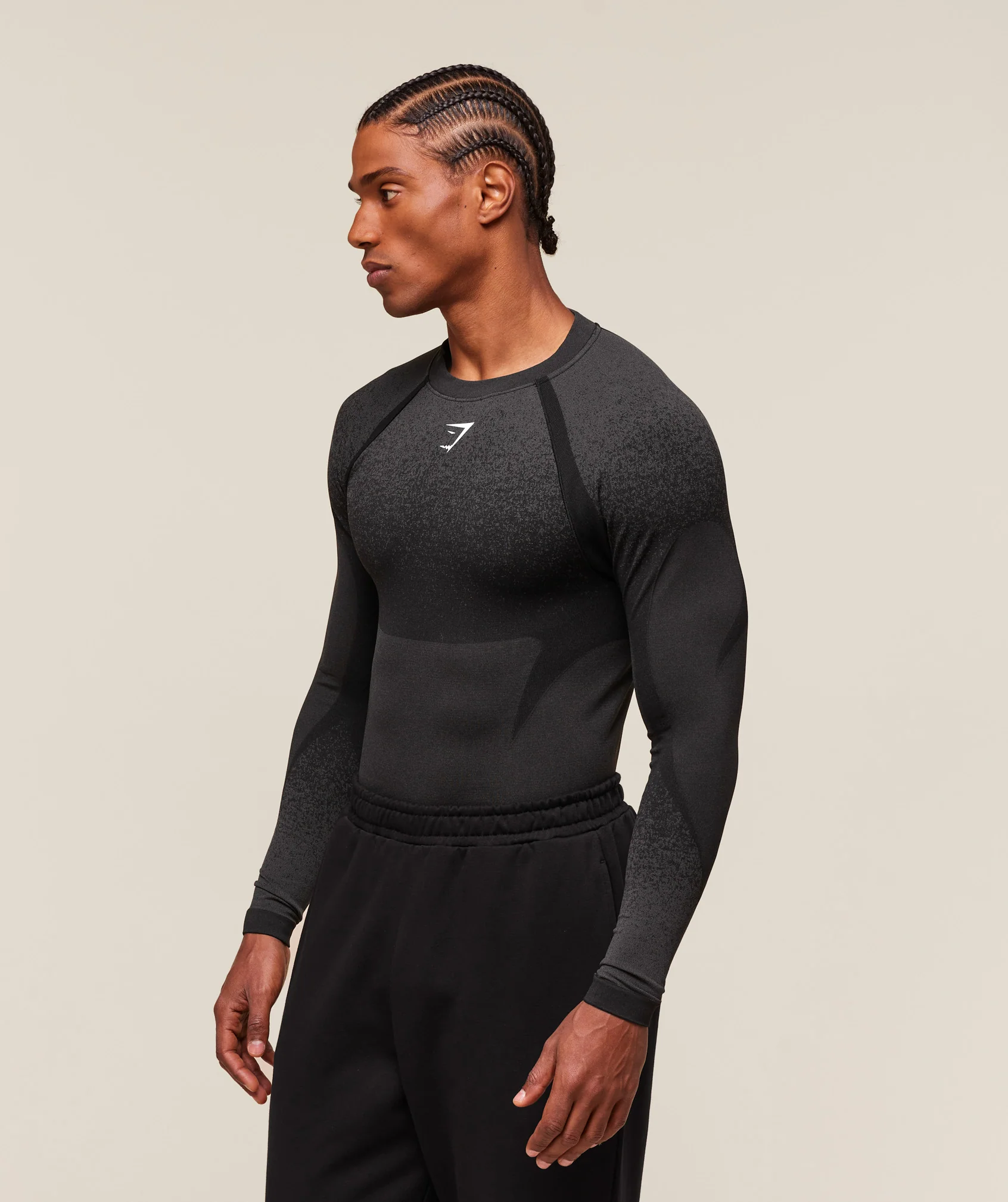 Shadow Seamless Long Sleeve T-Shirt – Black - Imagen 2