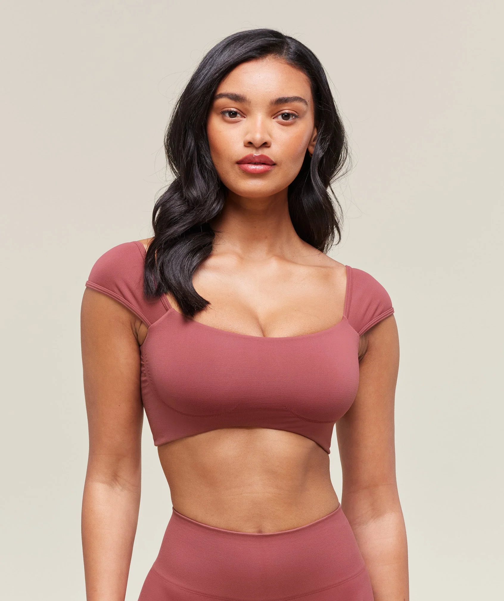 Soft Sculpt Cap Sleeve Bralette – Washed Berry Pink