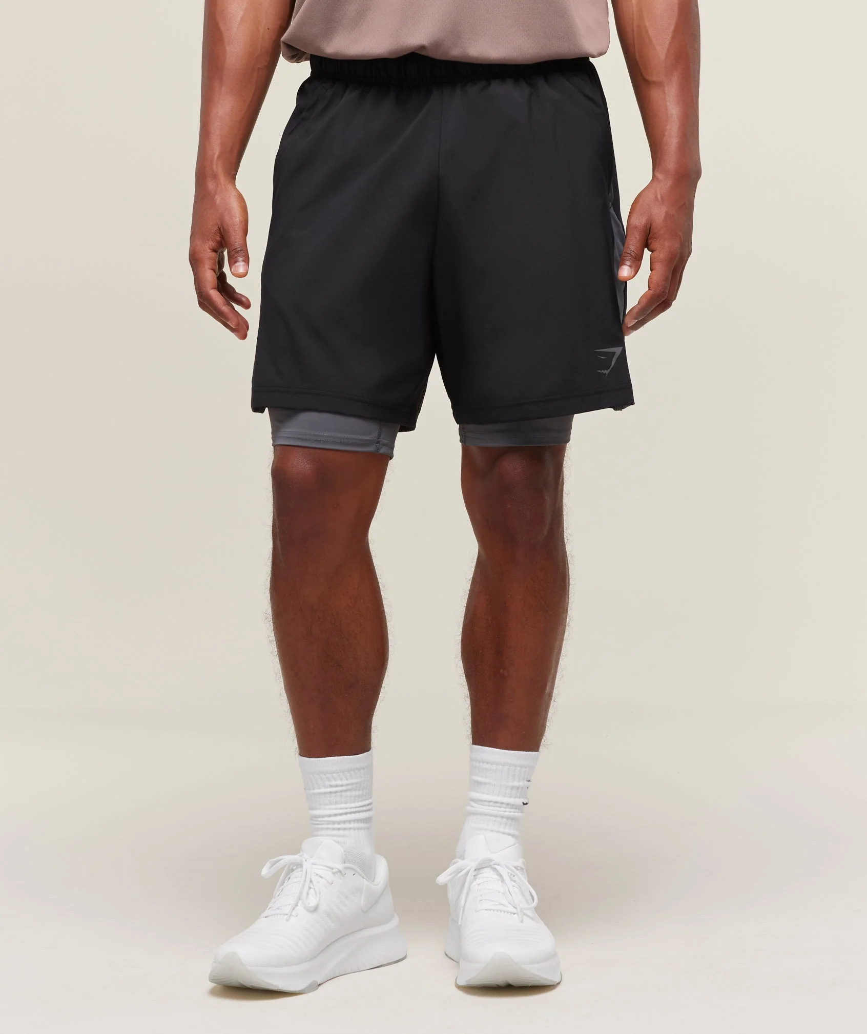 Sport 7″ 2 in 1 Shorts – Black/Dark Grey