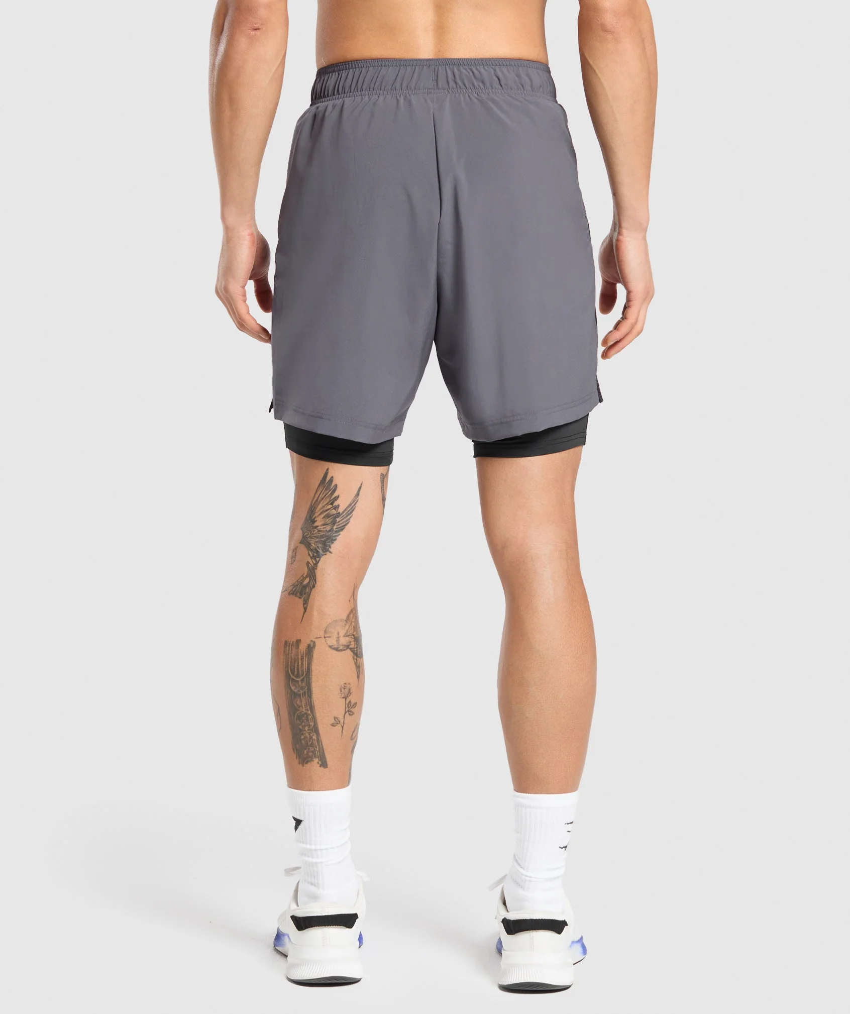 Sport 7″ 2 in 1 Shorts – Dark Grey/Black - Imagen 2