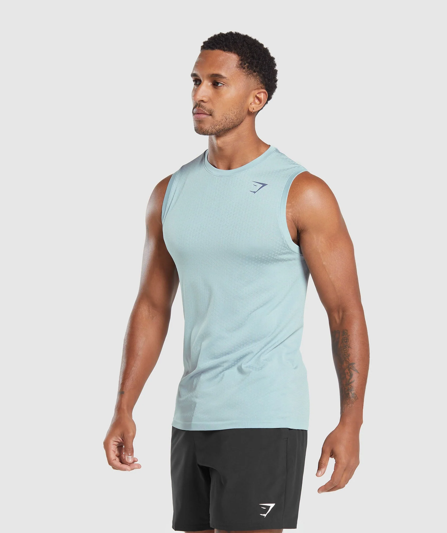Sport Seamless Tank – Salt Blue/White - Imagen 2