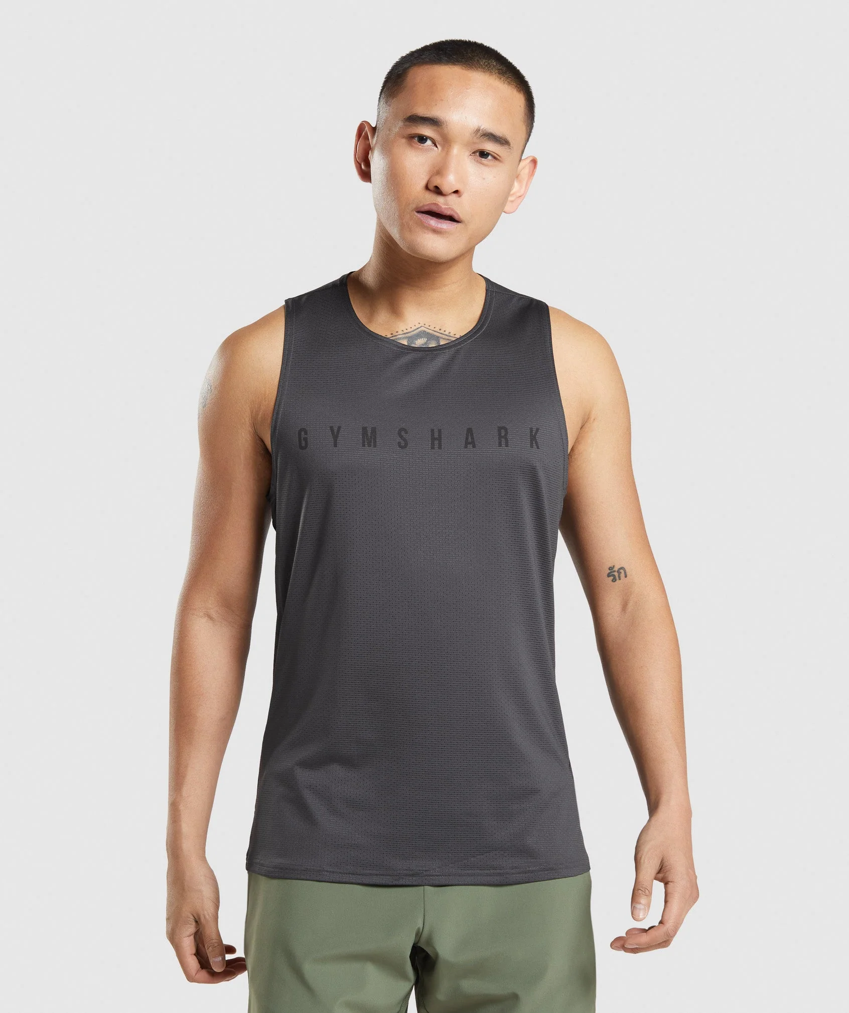 Sport Stripe Tank – Onyx Grey