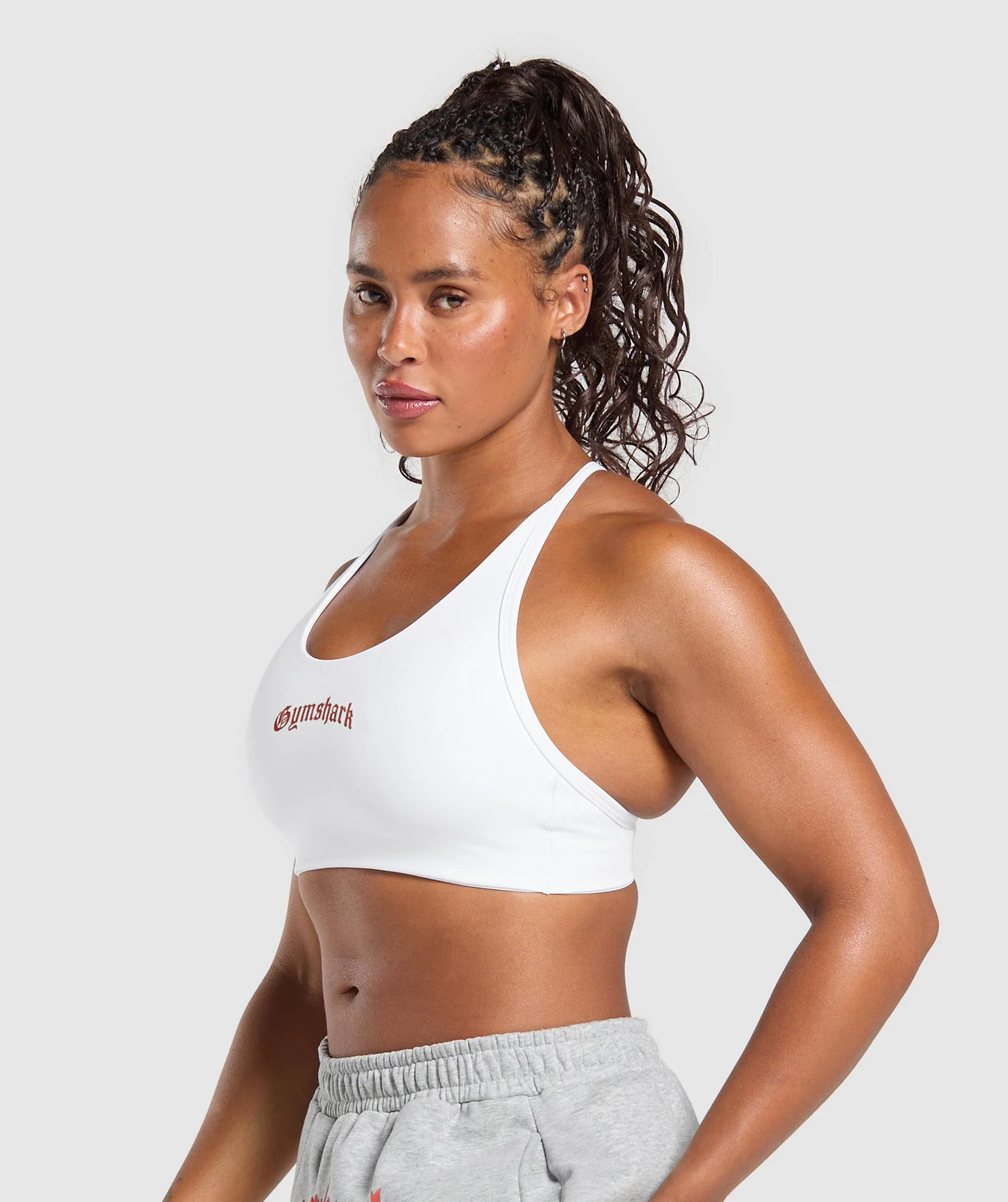 Strength Department Graphic Sports Bra – White - Imagen 2