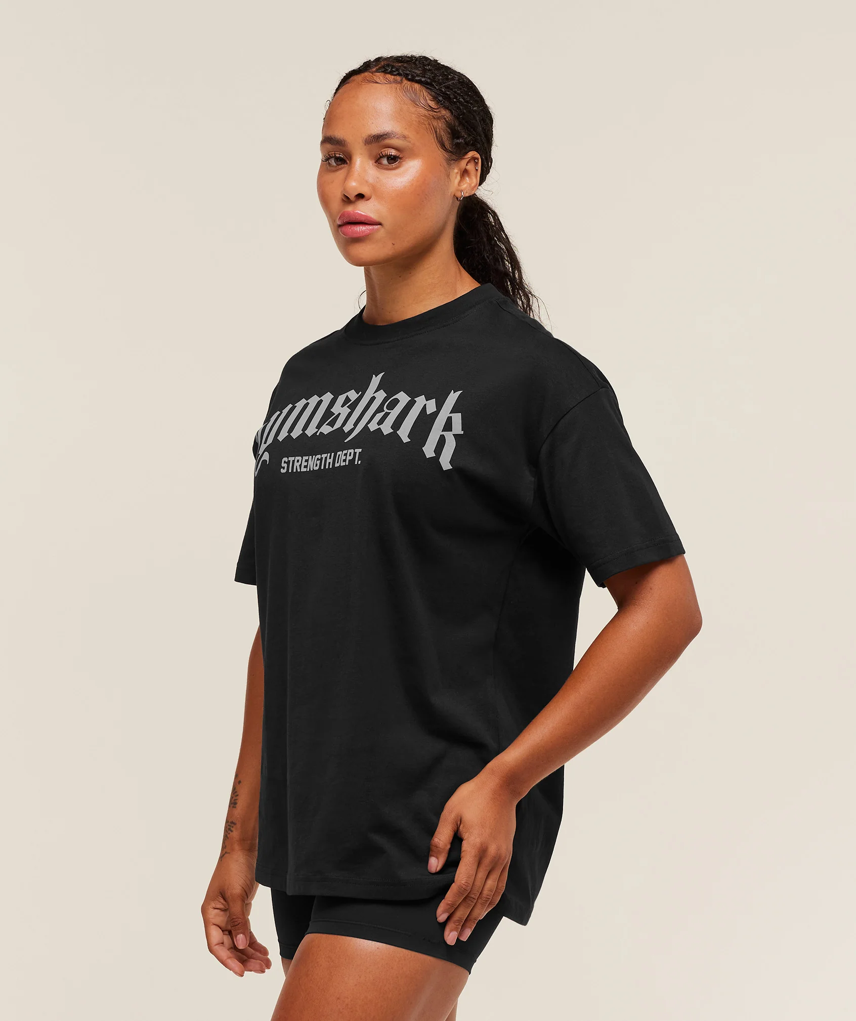 Strength Department Oversized T-Shirt – Black - Imagen 2