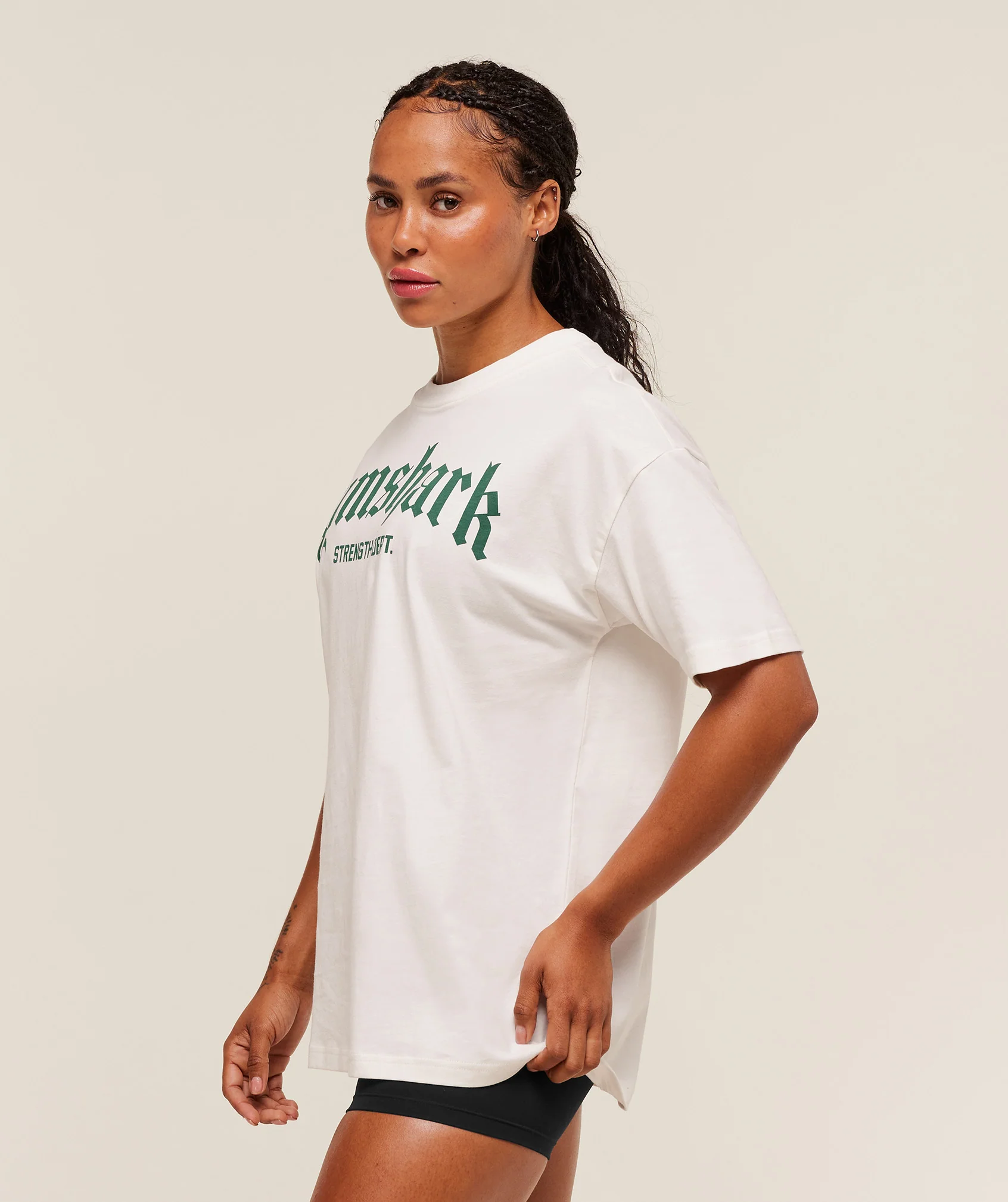 Strength Department Oversized T-Shirt – Soft White - Imagen 2