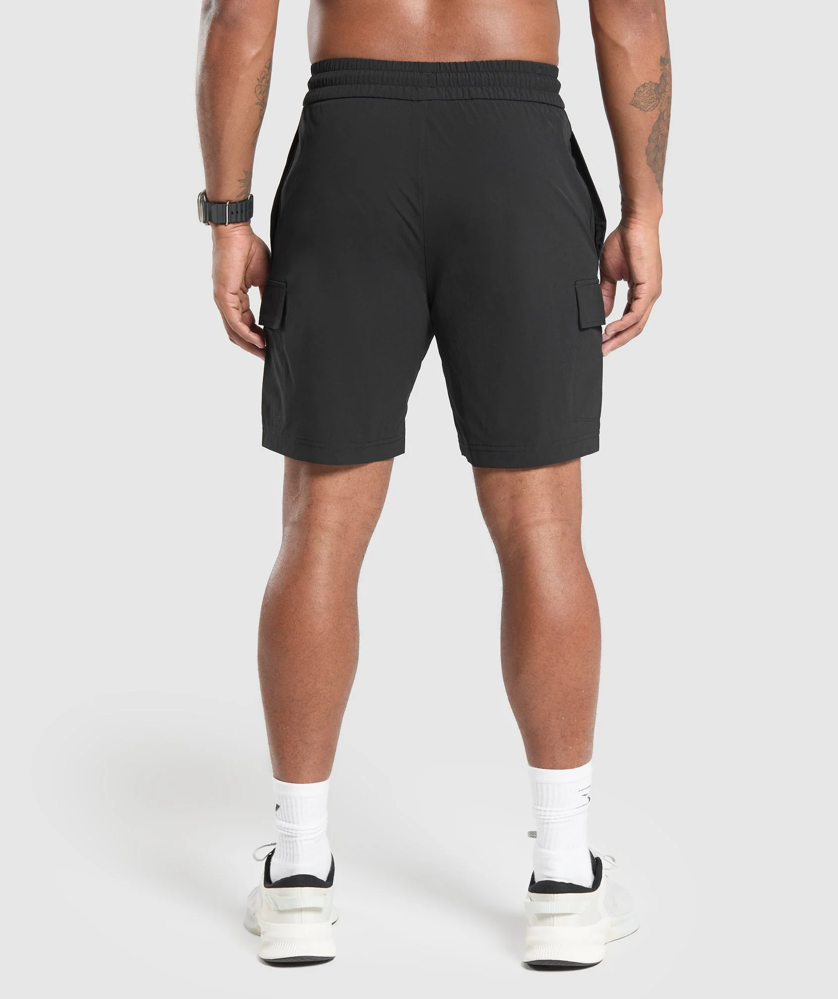 Stretch Woven Cargo Shorts – Black - Imagen 2