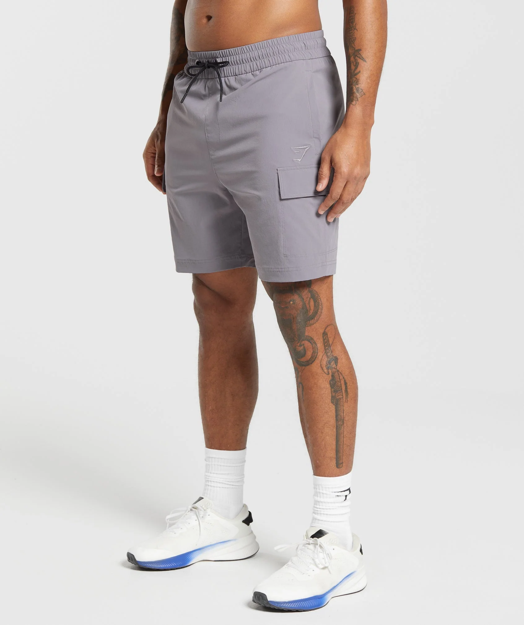 Stretch Woven Cargo Shorts – Medium Grey