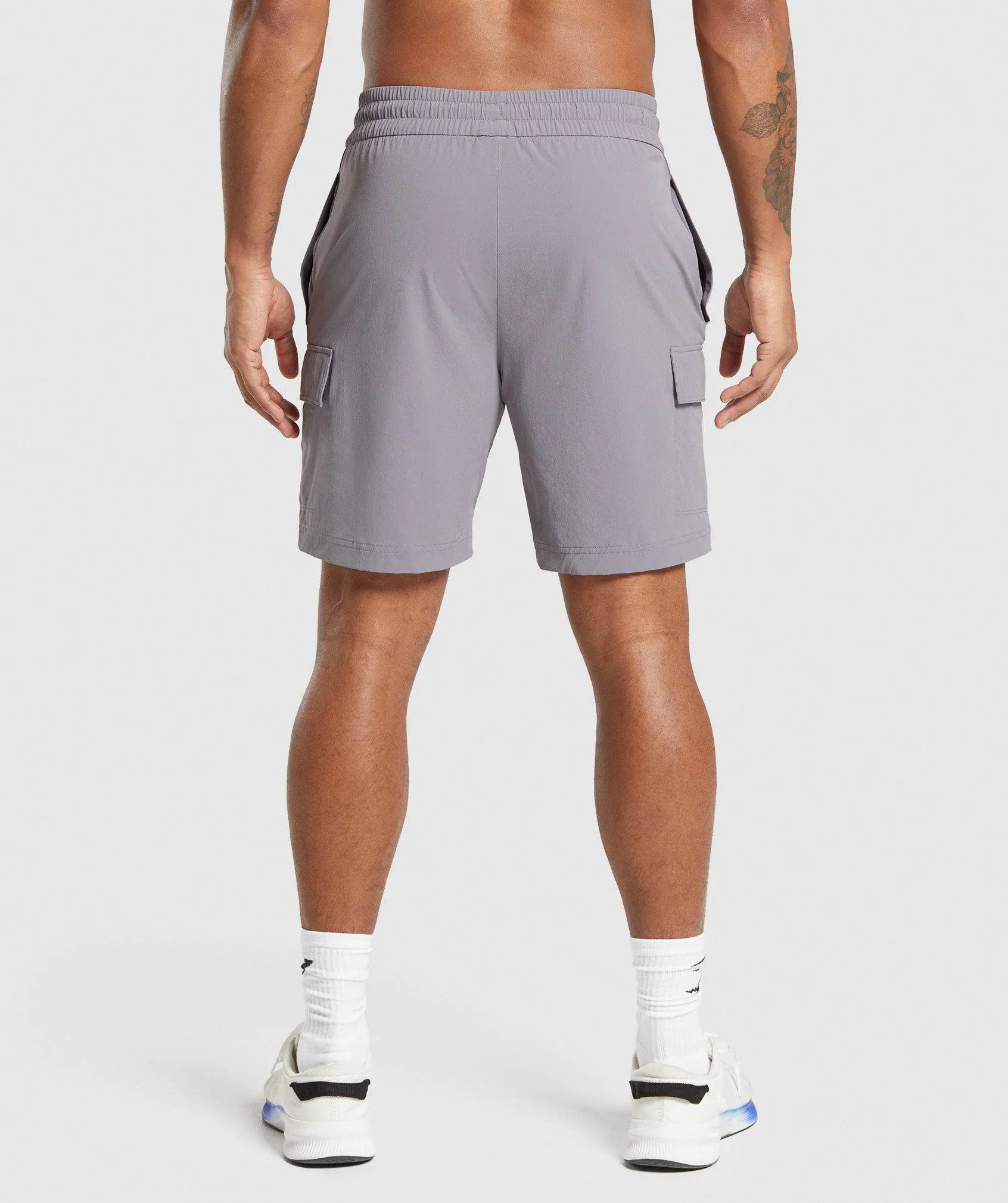 Stretch Woven Cargo Shorts – Medium Grey