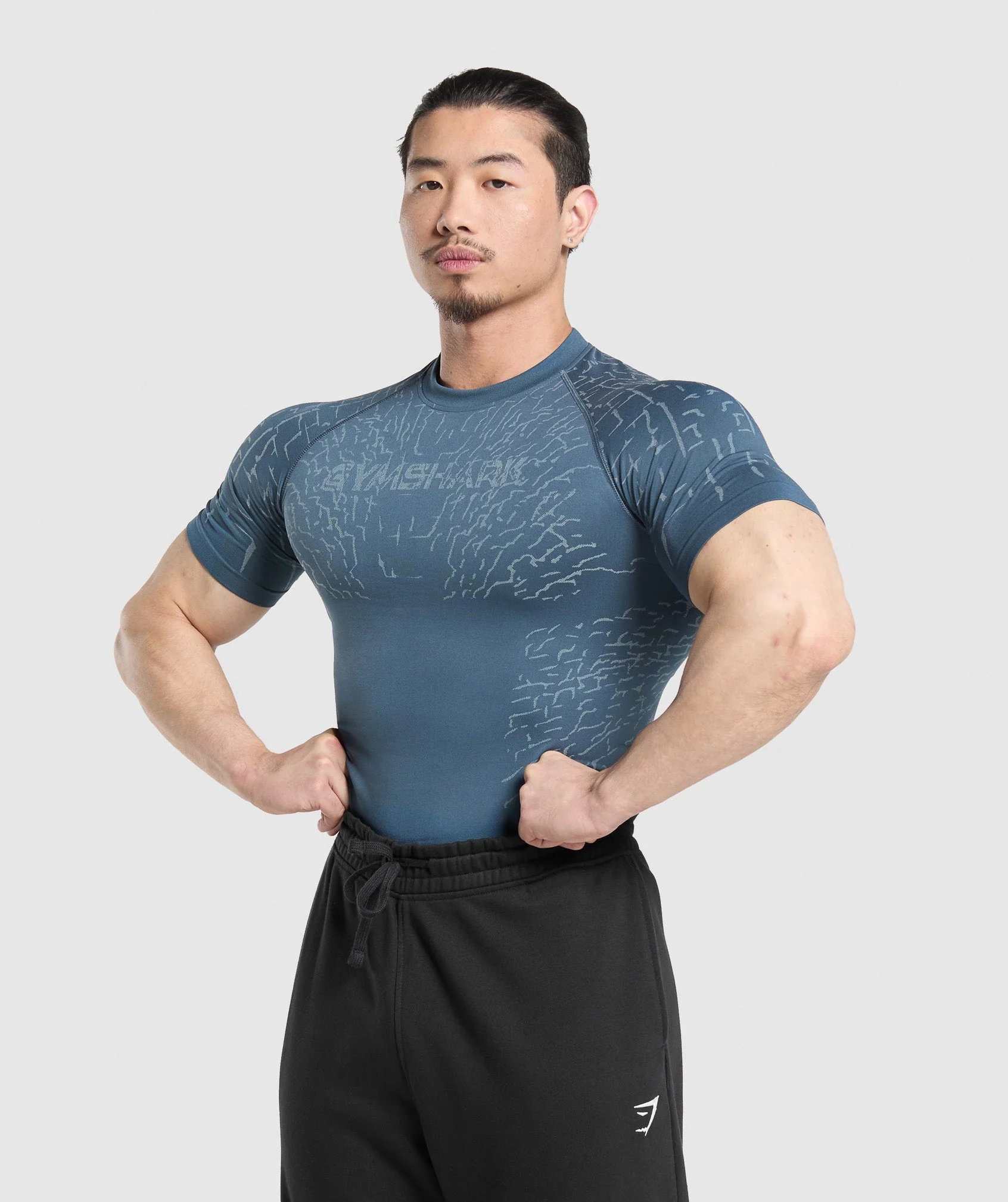 Tectonic Seamless T Shirt – Cargo Blue/Cool Blue - Imagen 2