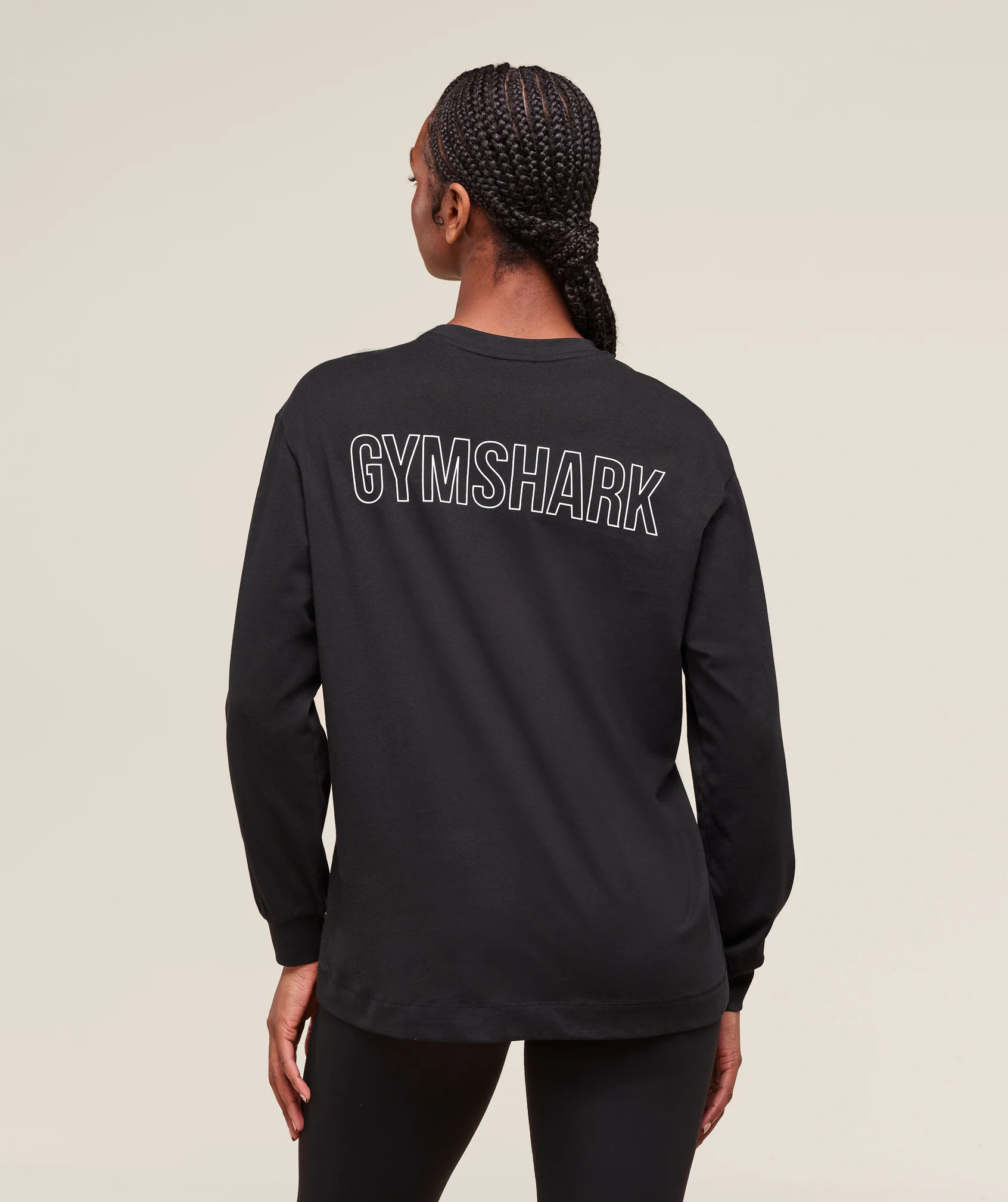 Trace Graphic Long Sleeve Top – Black