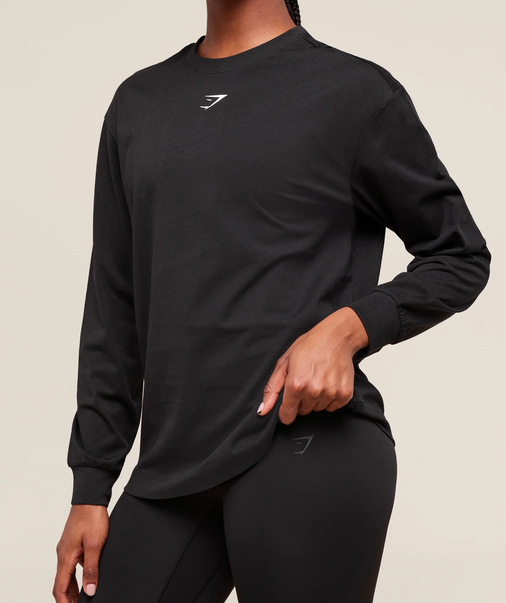 Trace Graphic Long Sleeve Top – Black - Imagen 2