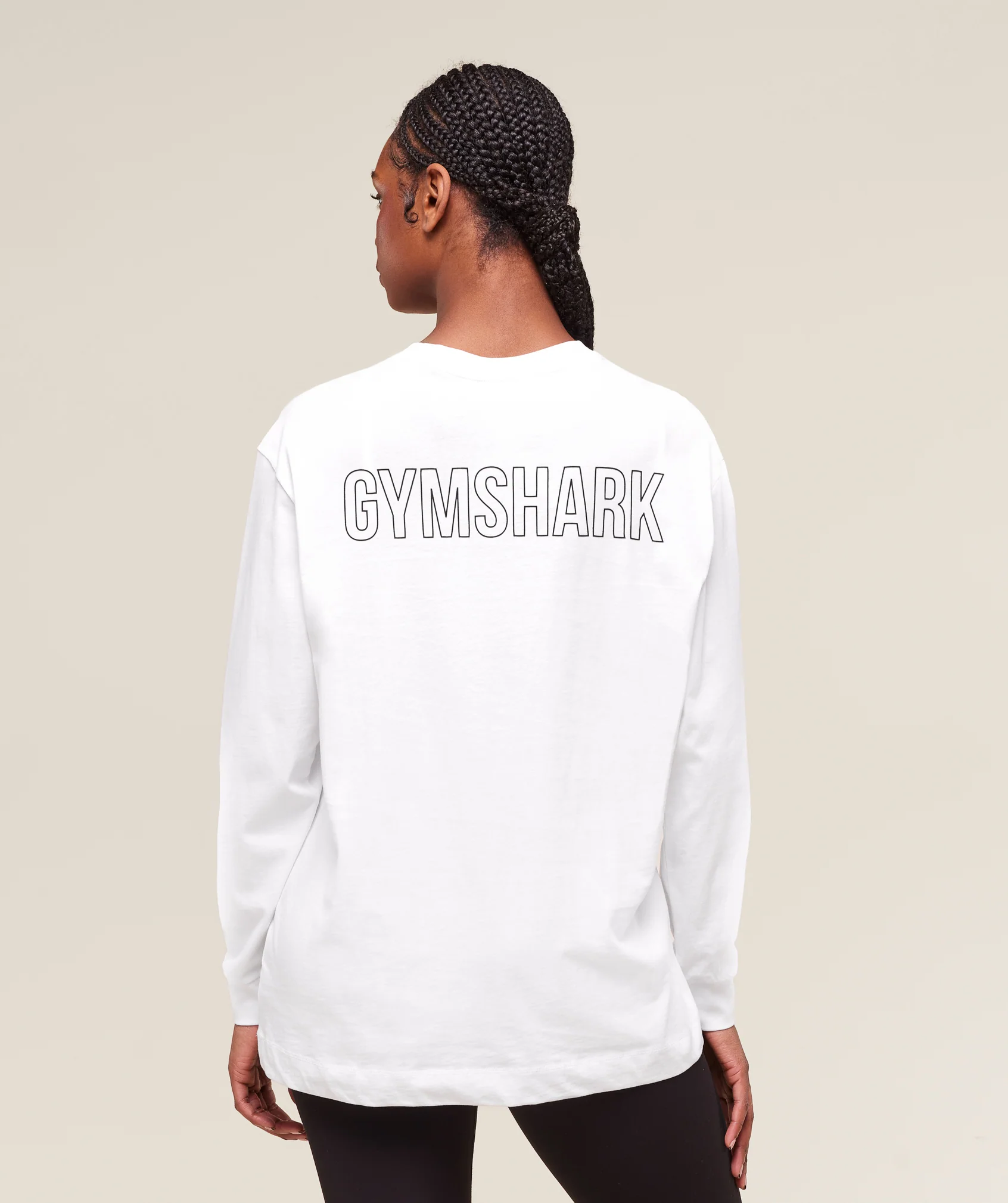 Trace Graphic Long Sleeve Top – White