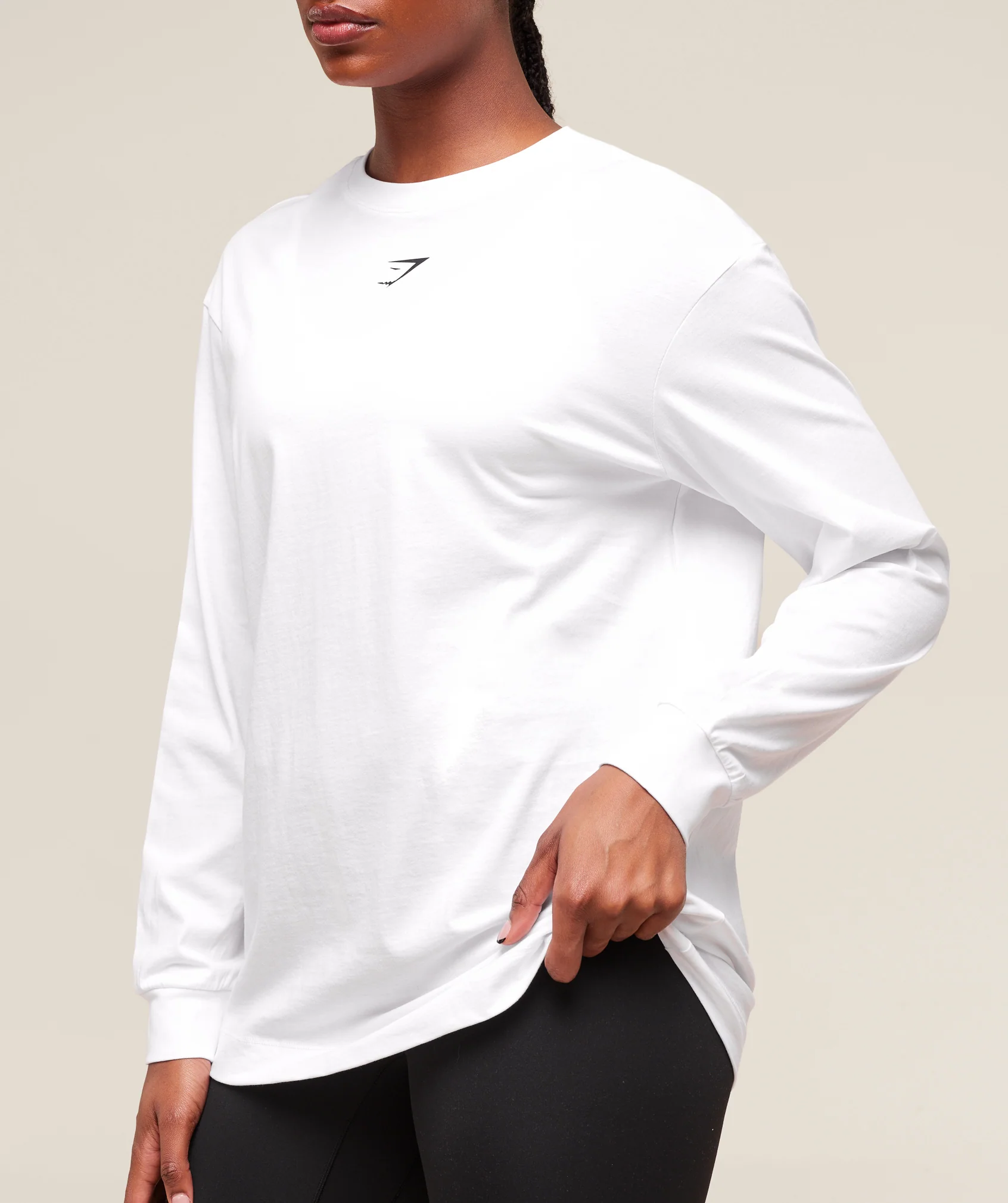 Trace Graphic Long Sleeve Top – White - Imagen 2