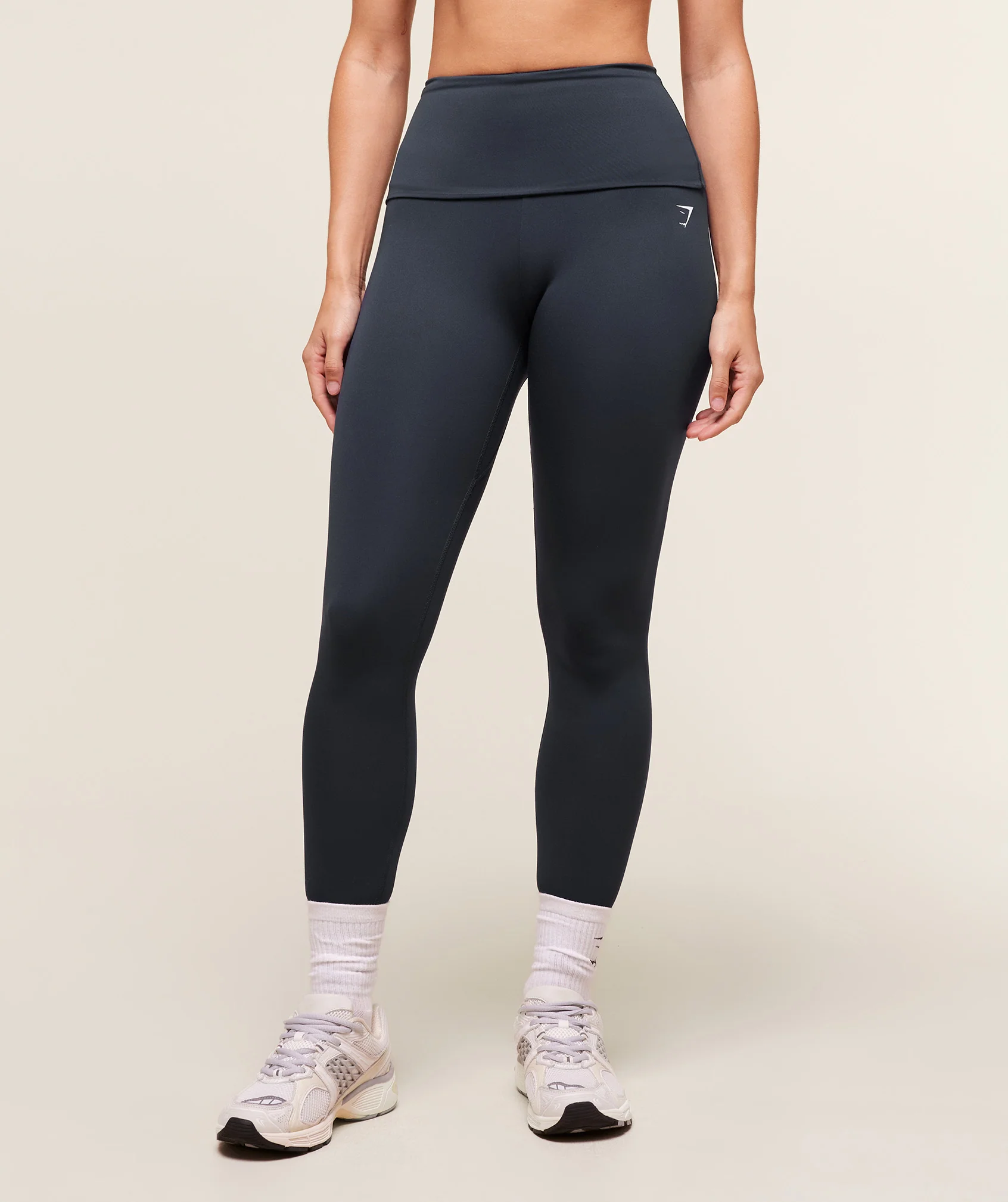 Training Foldover Leggings – Heavy Blue