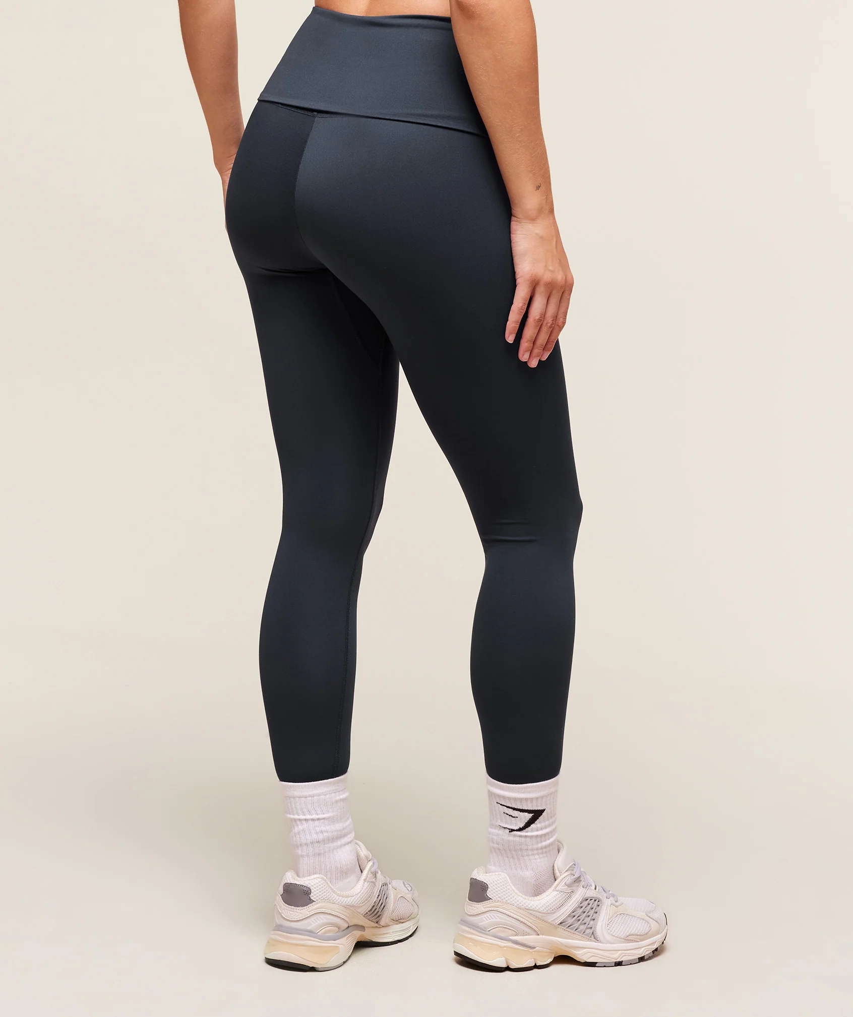 Training Foldover Leggings – Heavy Blue