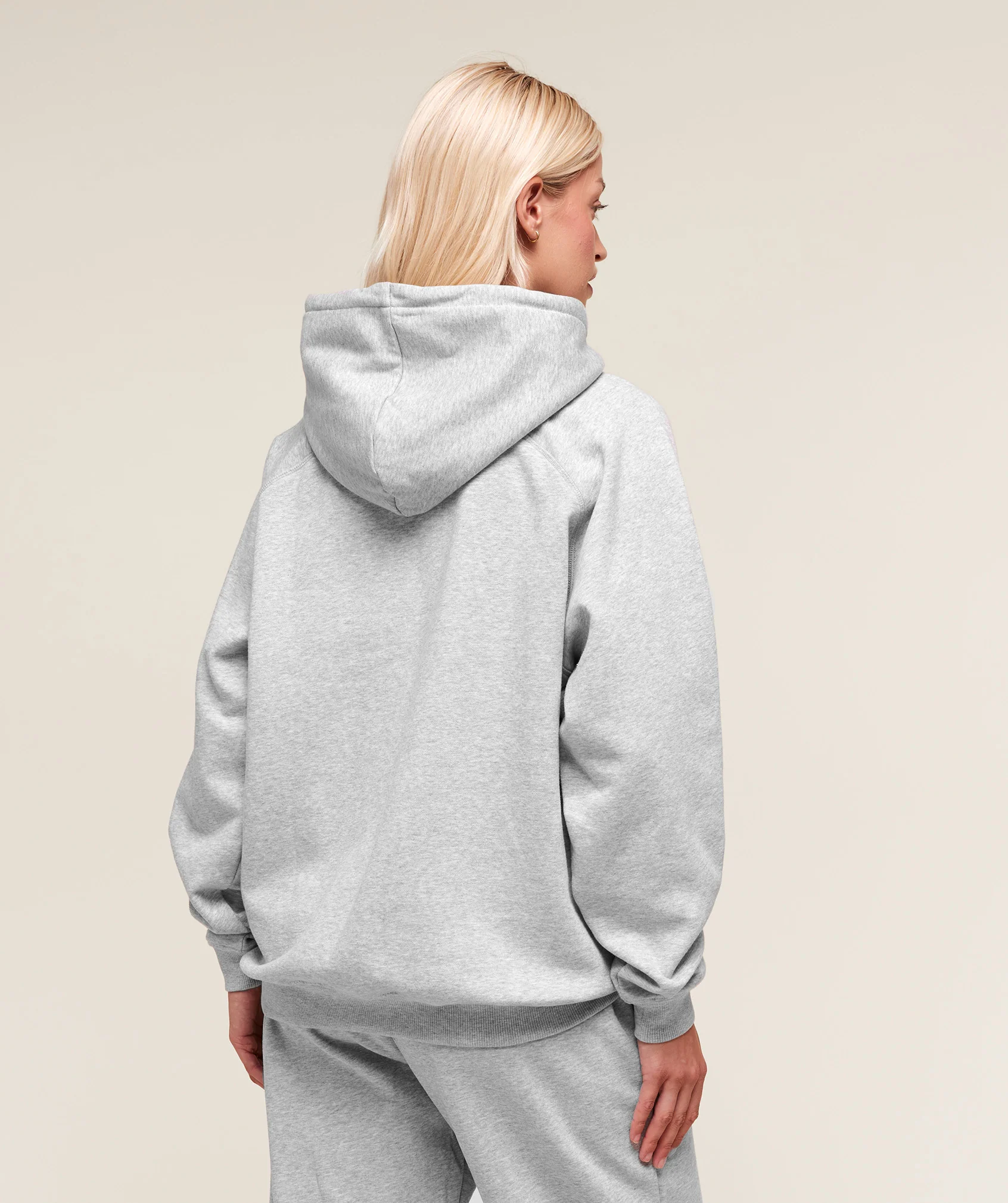 Training Oversized Fleece Hoodie – Light Grey Core Marl