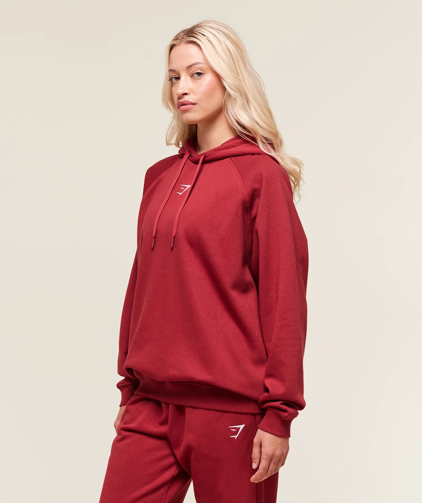 Training Oversized Fleece Hoodie – Athletic Burgundy - Imagen 2