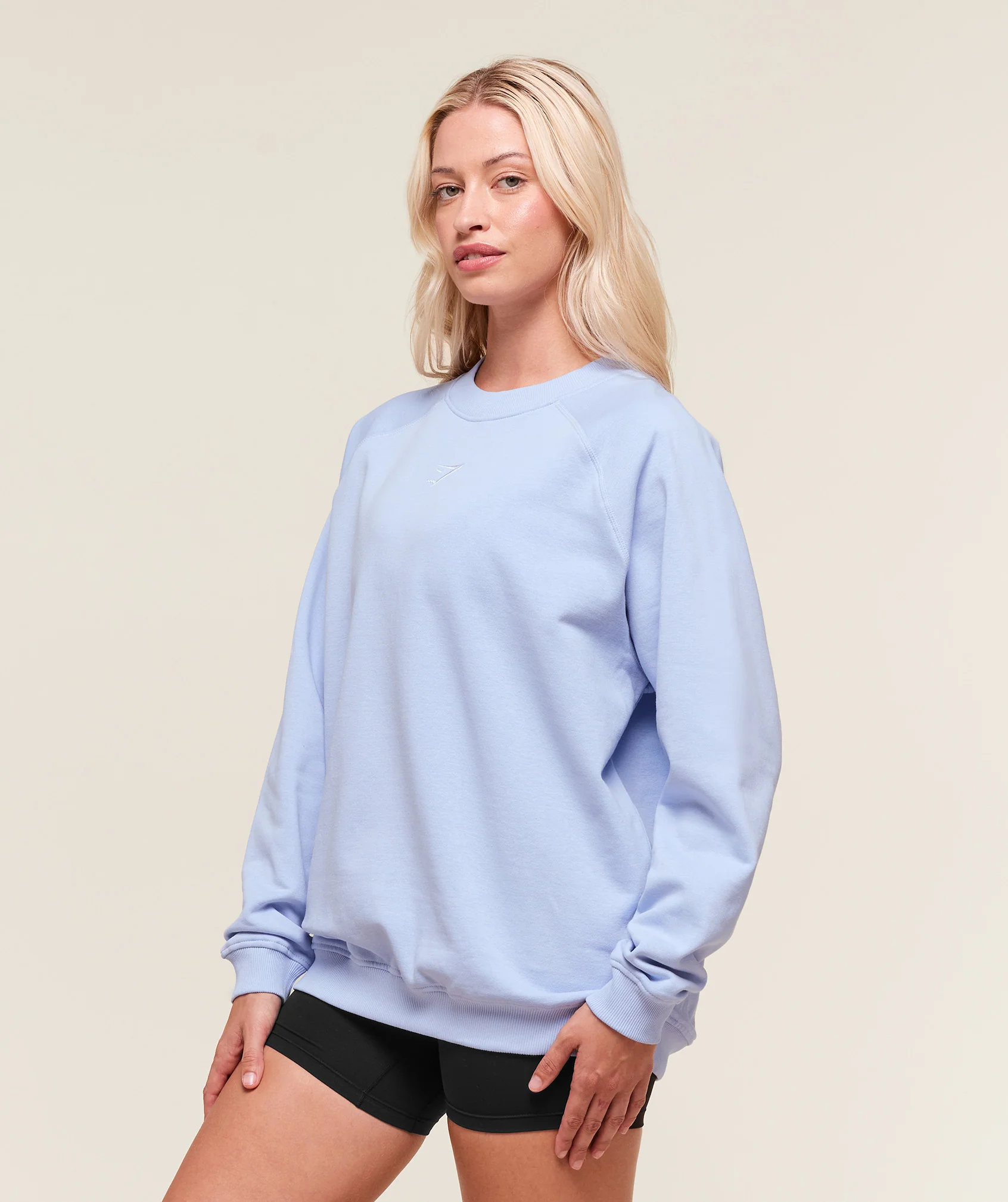 Training Oversized Fleece Sweatshirt – Peri Blue - Imagen 2