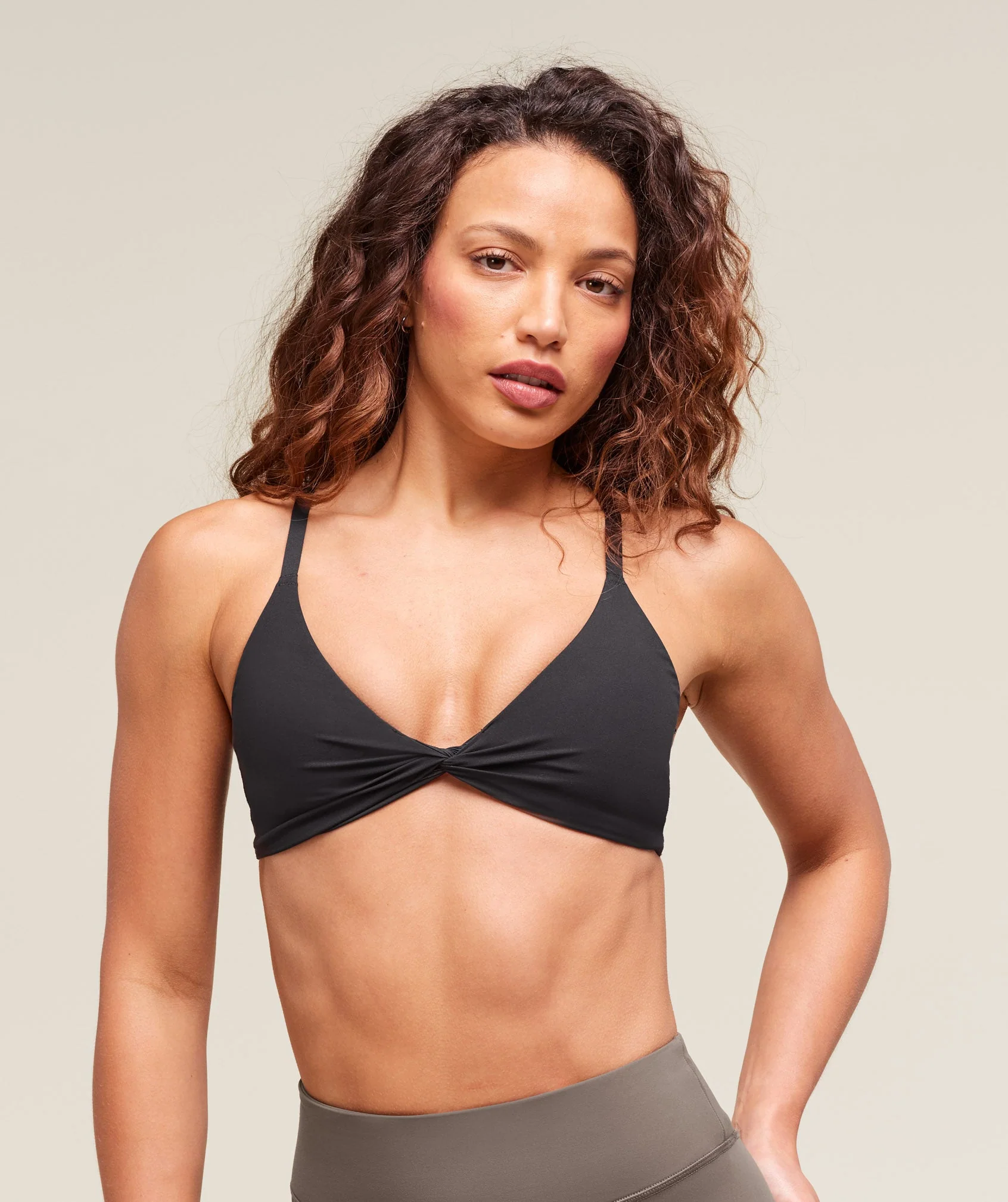 Twist Front Bralette – Black