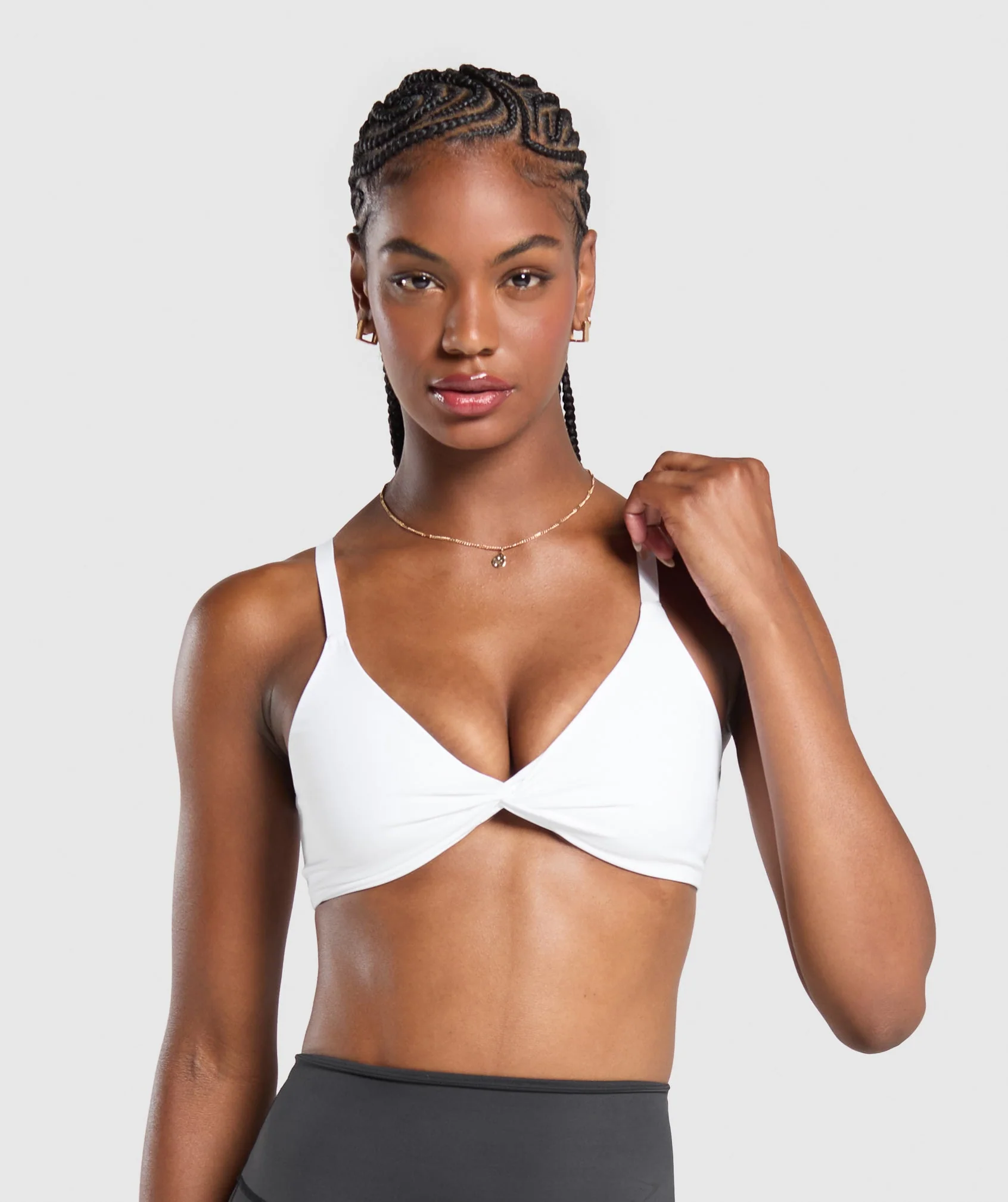 Twist Front Bralette – White