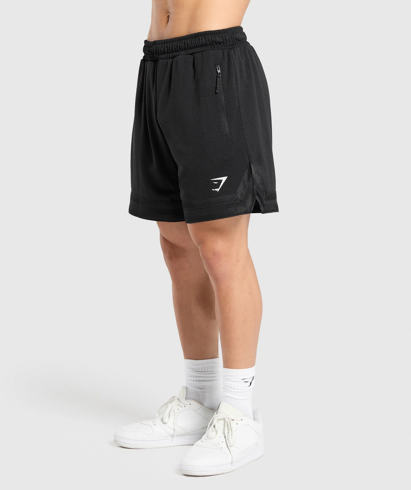 Varsity Mesh Shorts – Black/White Logo