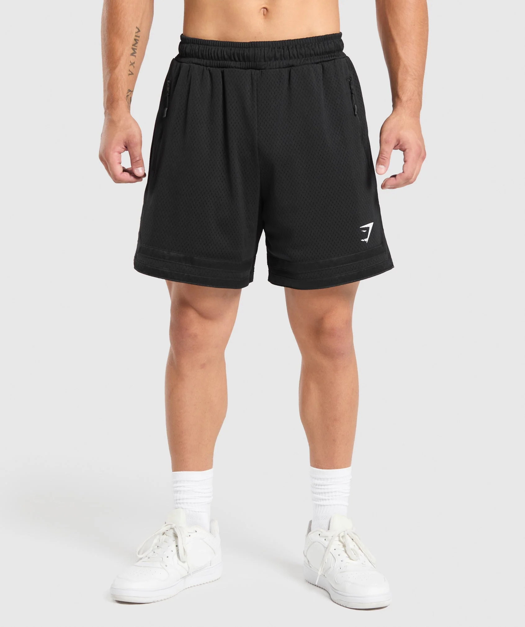 Varsity Mesh Shorts – Black/White Logo