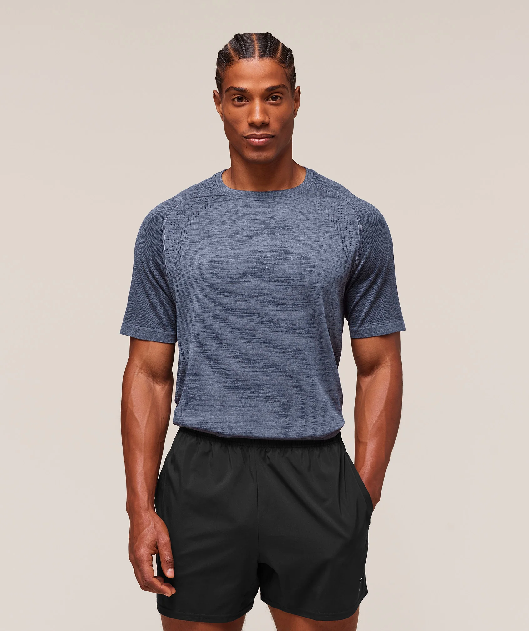 Versatile Seamless T-Shirt – Iron Blue/Navy