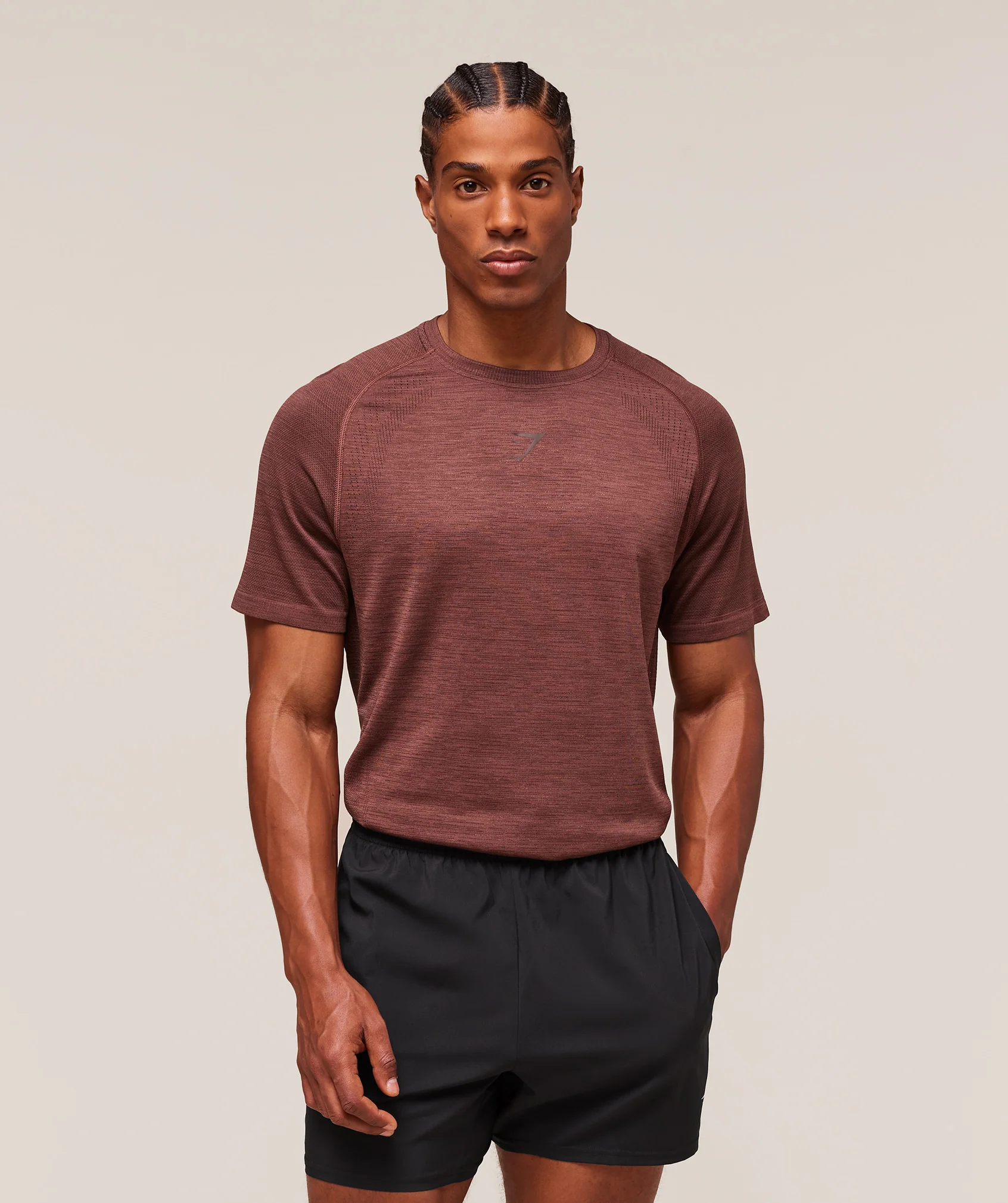 Versatile Seamless T-Shirt – Rust Brown/Depth Brown