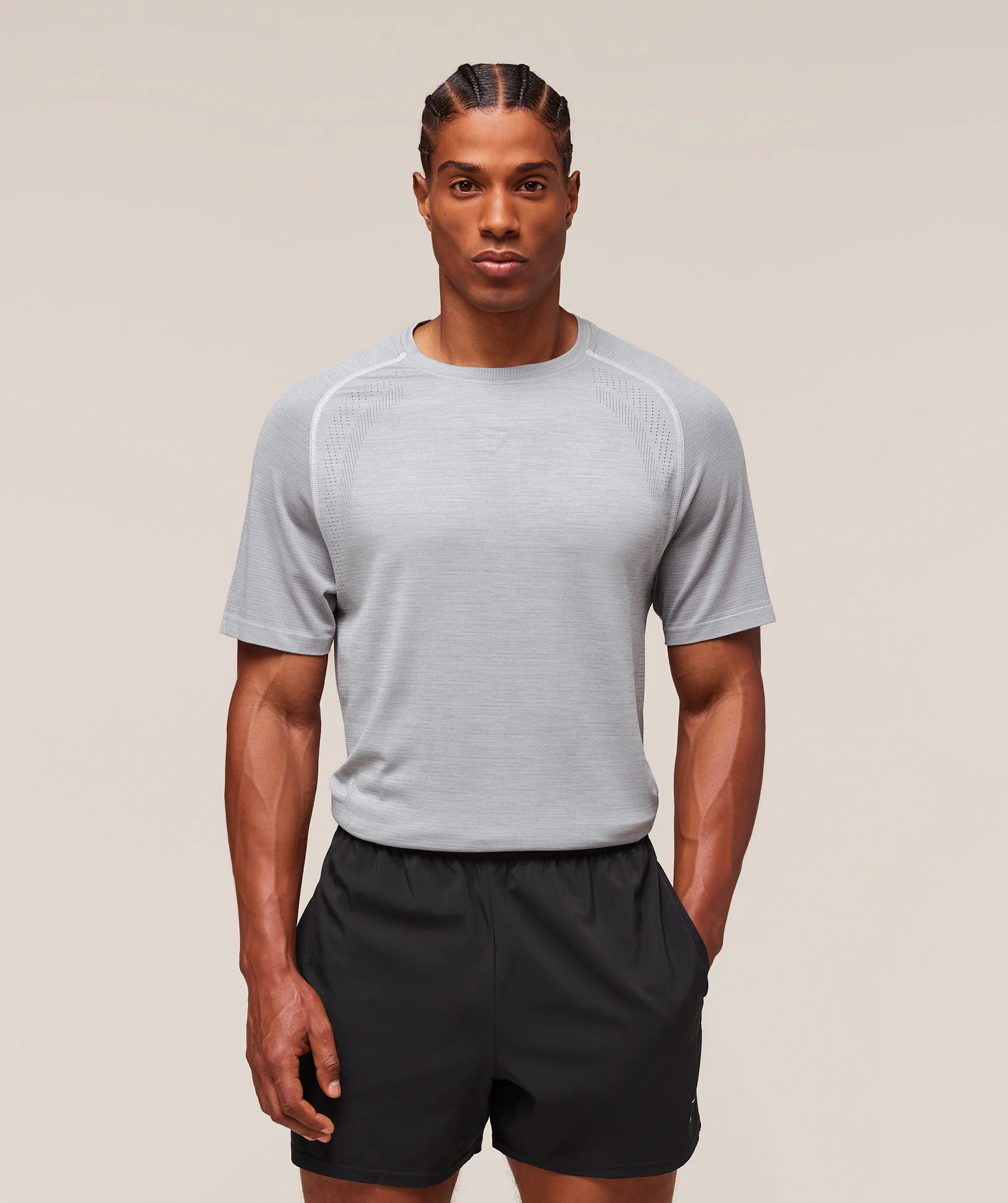 Versatile Seamless T-Shirt – Light Grey/Smokey Grey