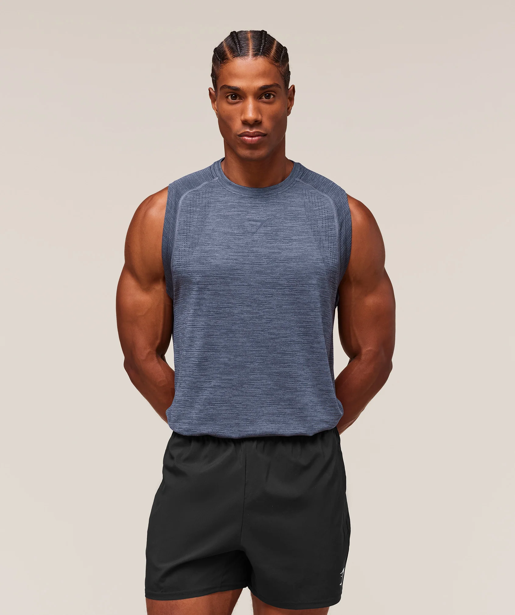 Versatile Seamless Tank – Iron Blue/Navy