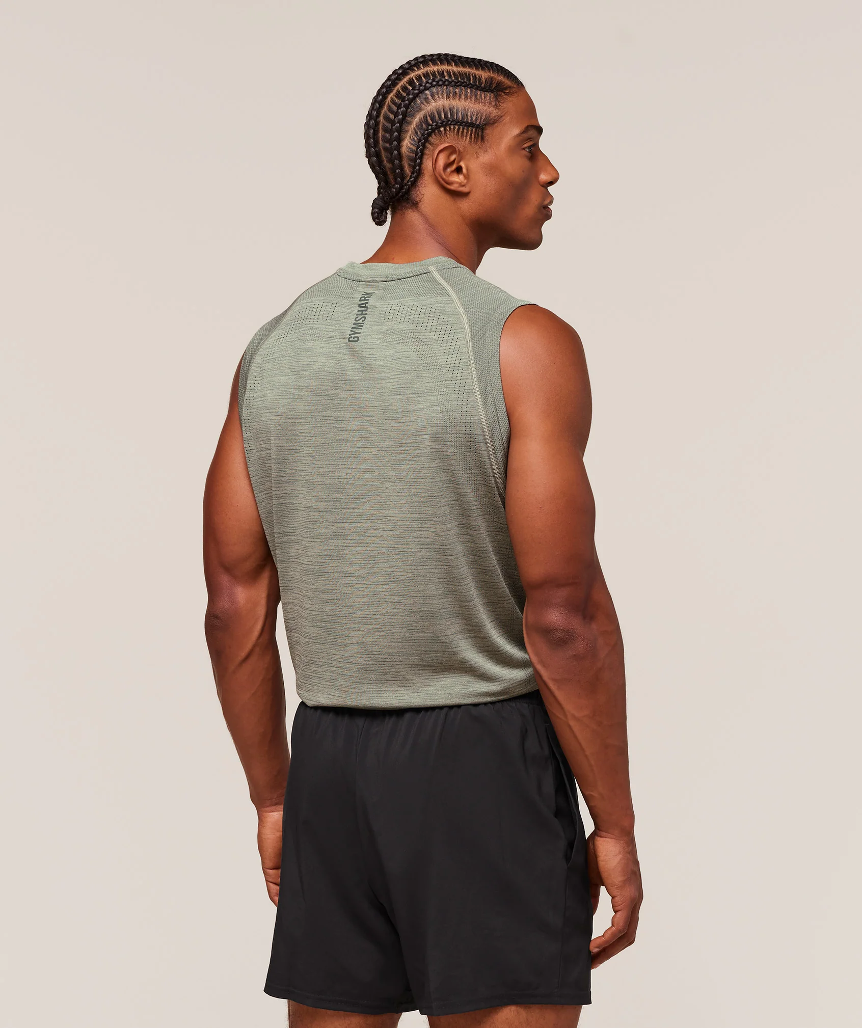 Versatile Seamless Tank – Chalk Green/Slate Teal