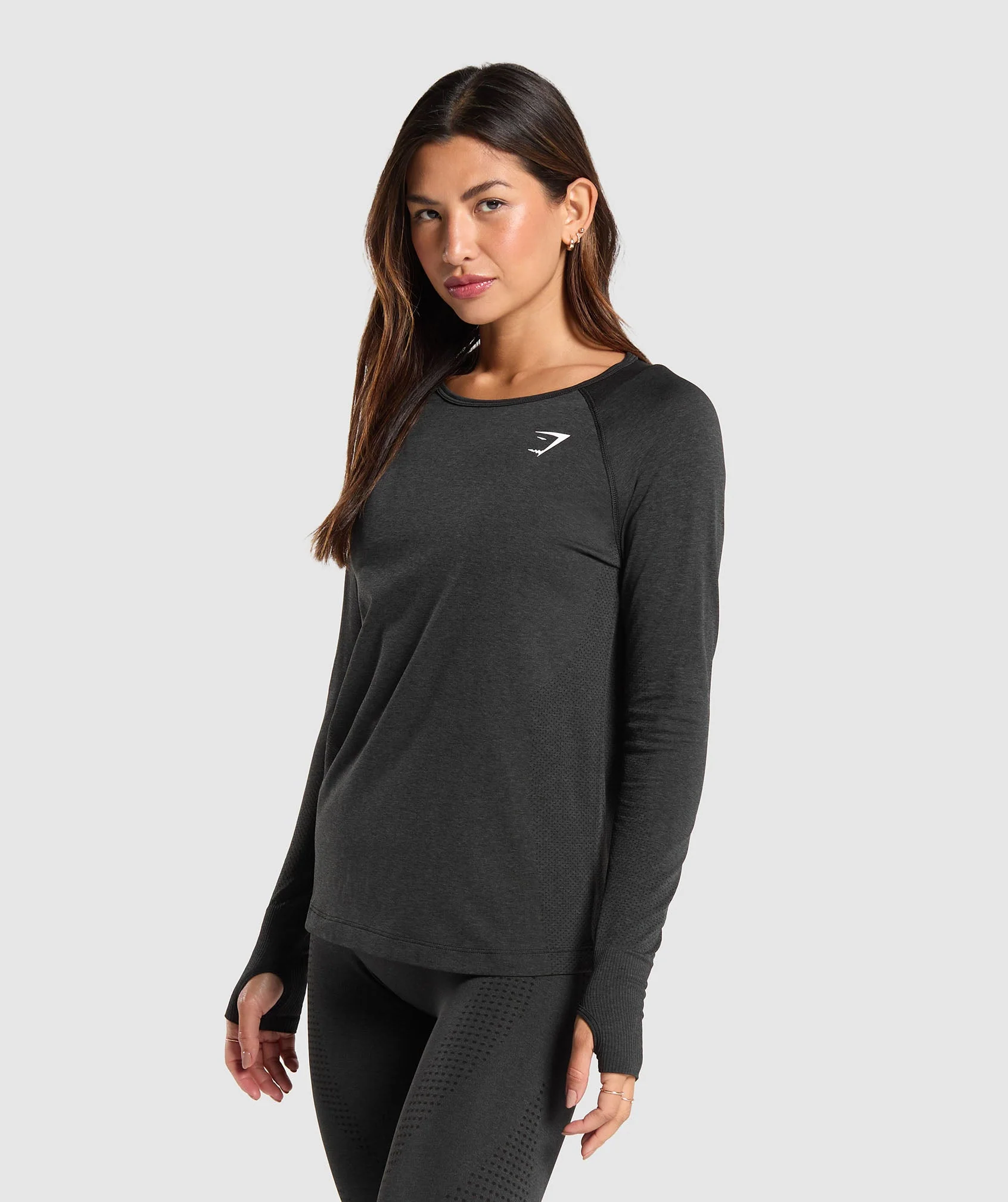 Vital Light Long Sleeve Top – Black Marl - Imagen 2