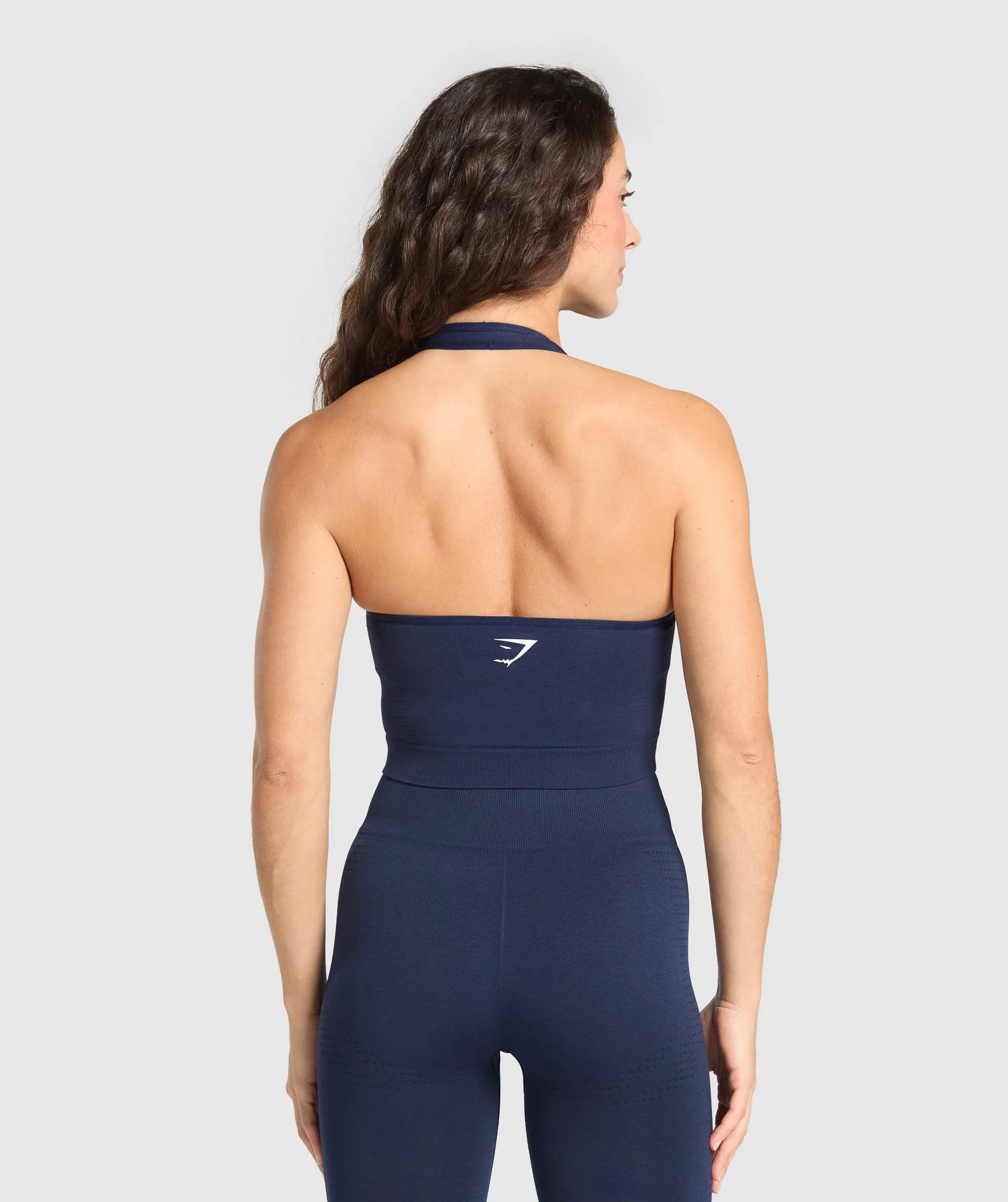 Vital Halter Neck Tank With Shelf – Heavy Blue Marl
