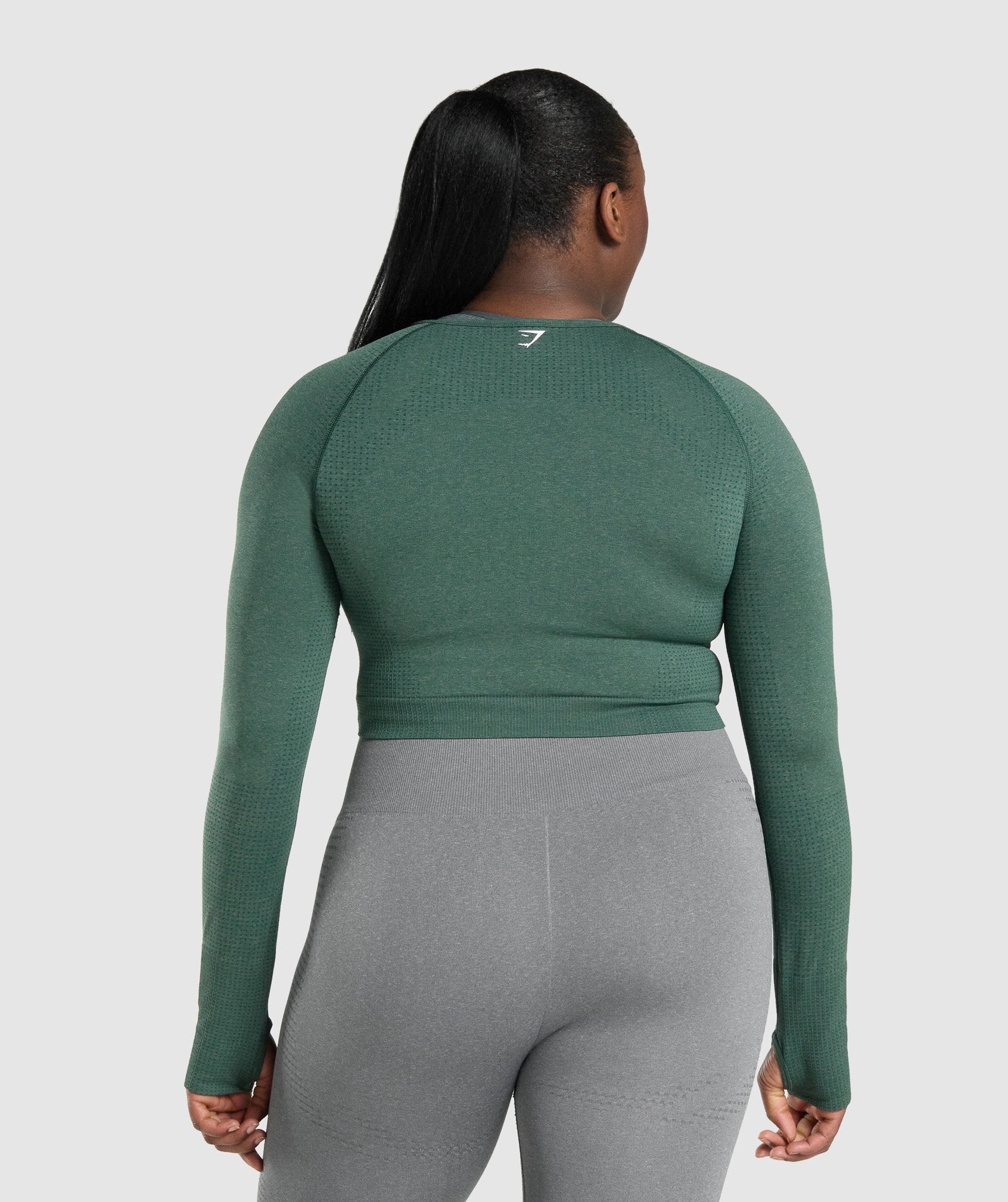 Vital Crop Top – Dark Green Marl