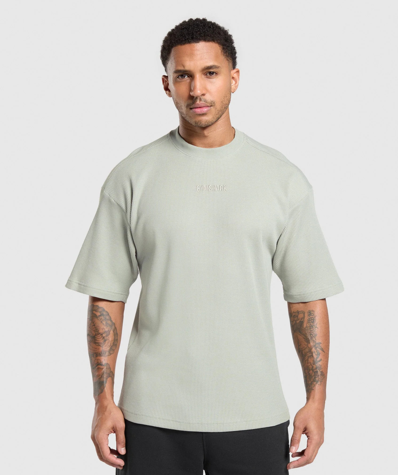 Waffle Oversized T-Shirt – Stone Grey