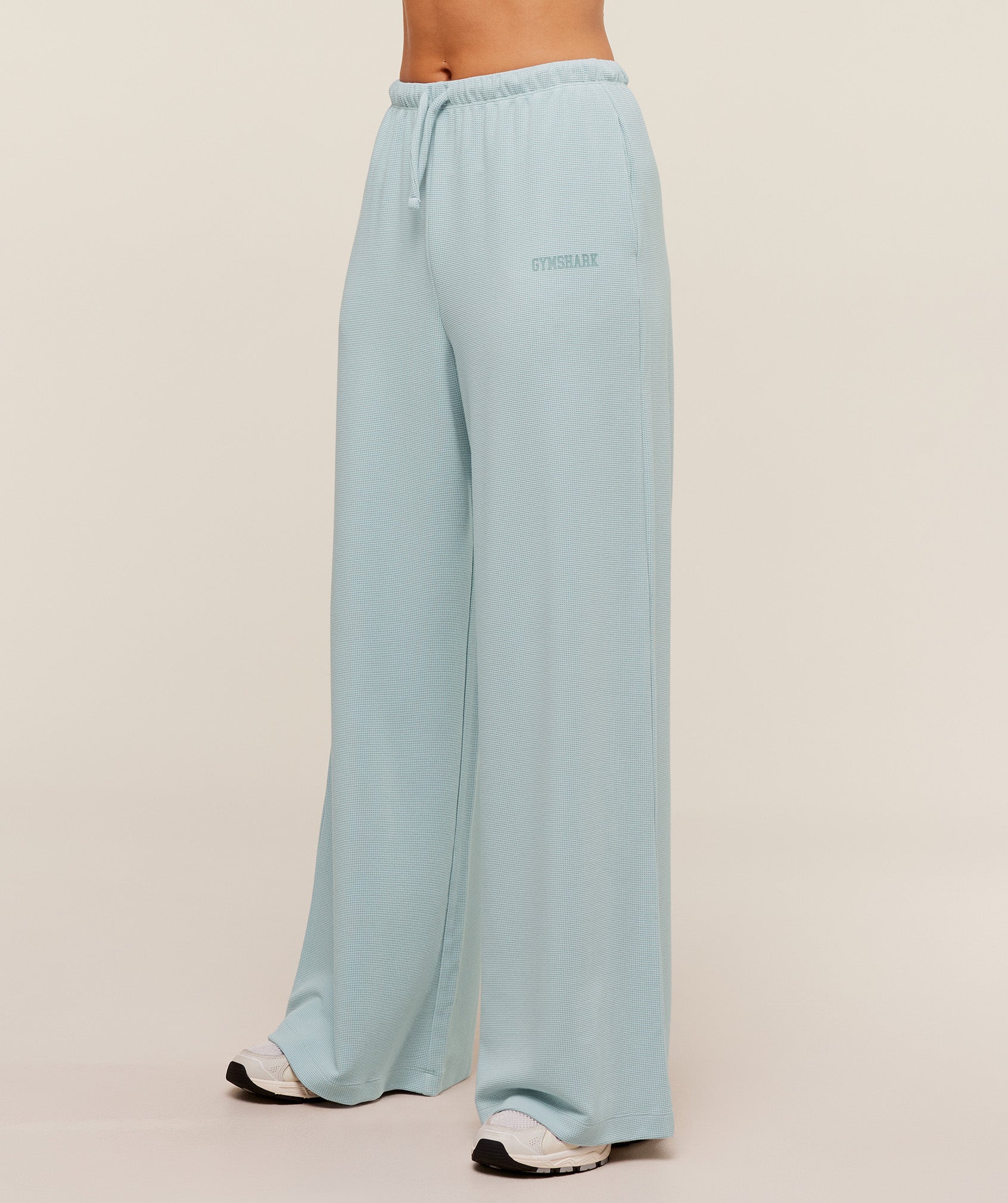 Waffle Wide Leg Pants – Smoke Blue - Imagen 2