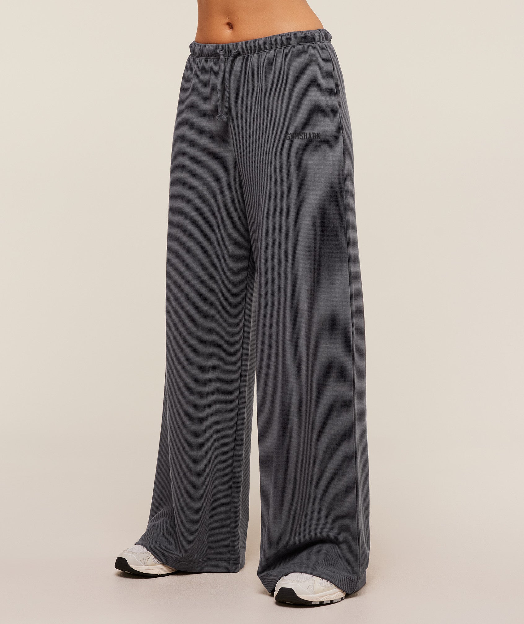 Waffle Wide Leg Pants – Onyx Grey