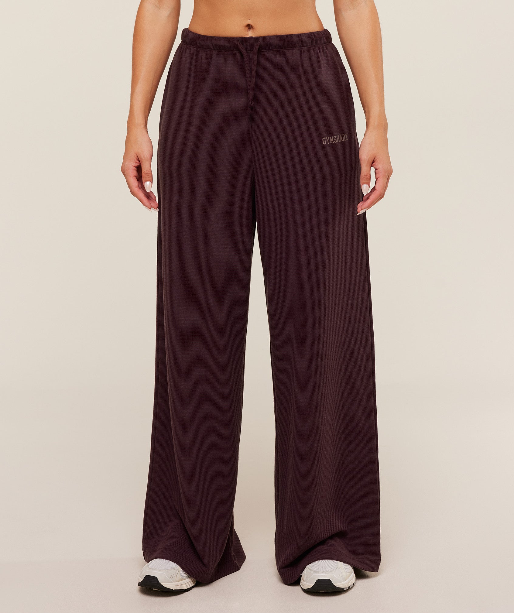 Waffle Wide Leg Pants – Cherry Purple