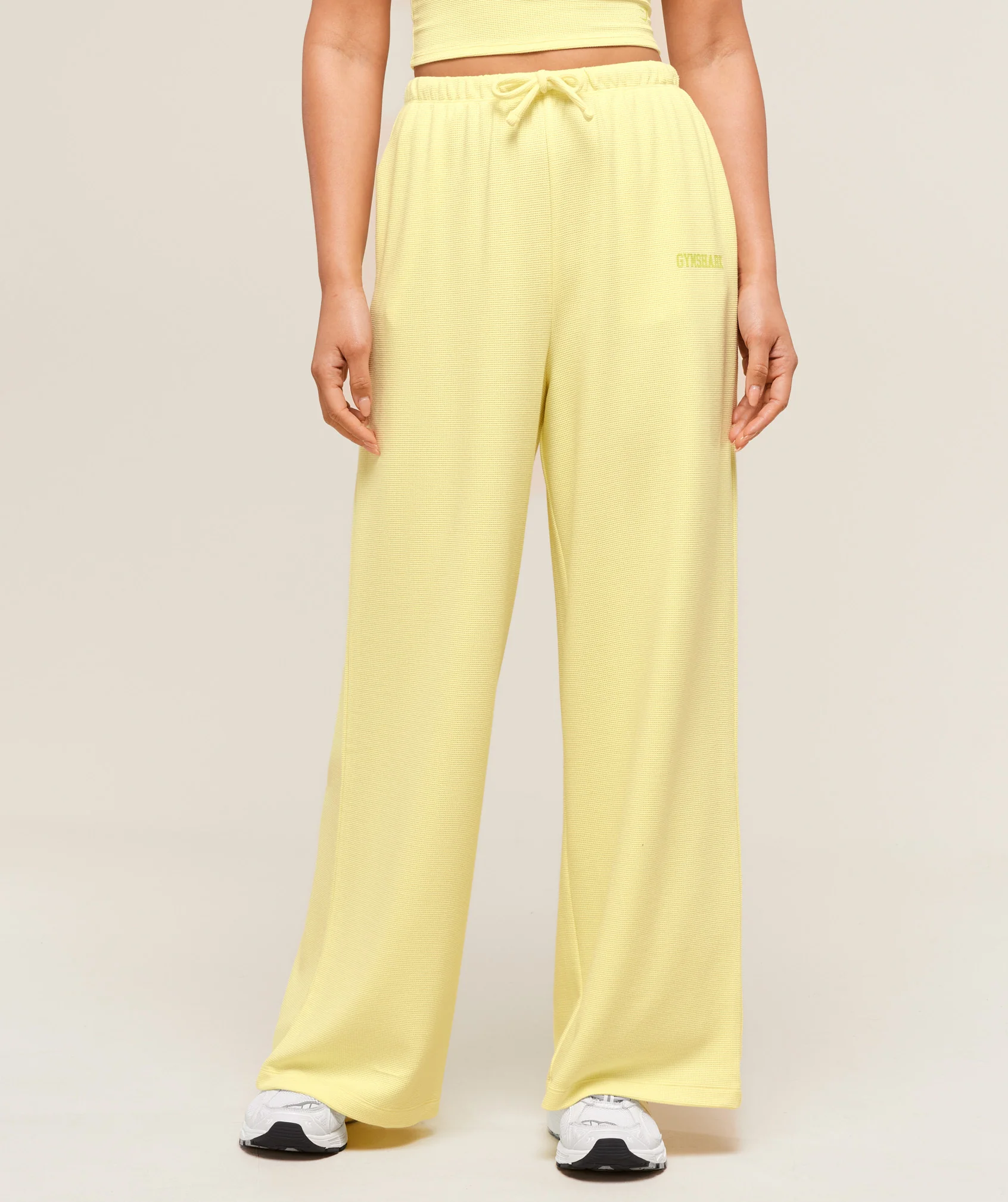Waffle Wide Leg Pants – Refresh Yellow