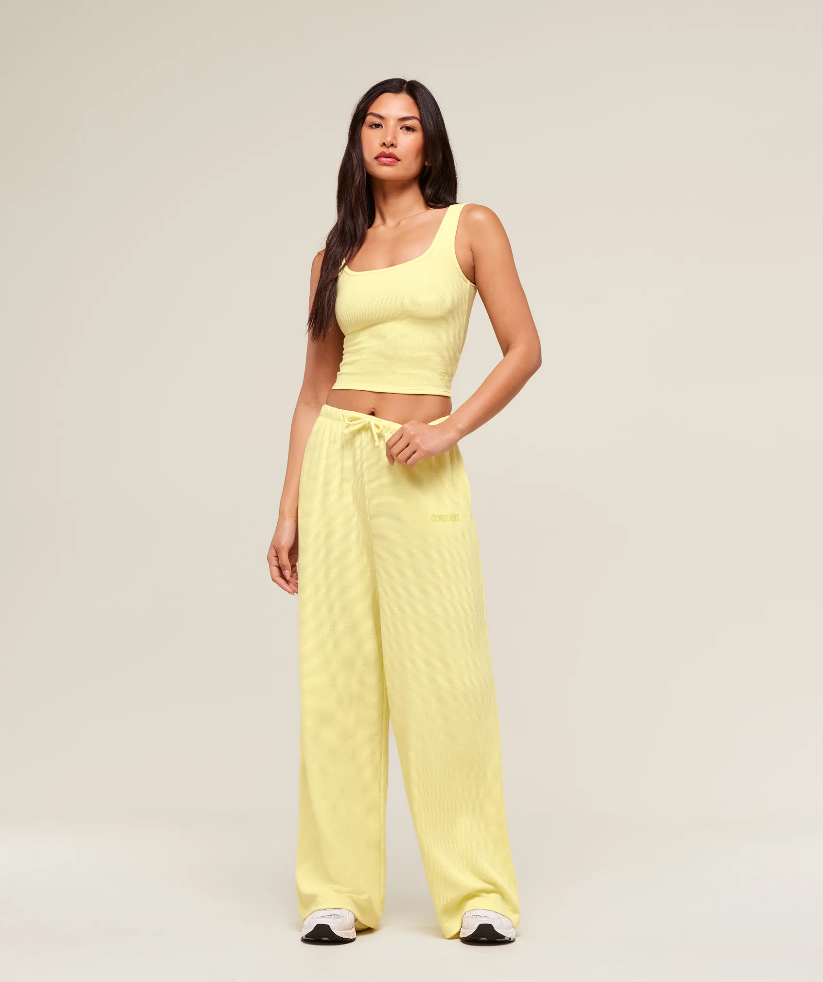 Waffle Wide Leg Pants – Refresh Yellow - Imagen 2