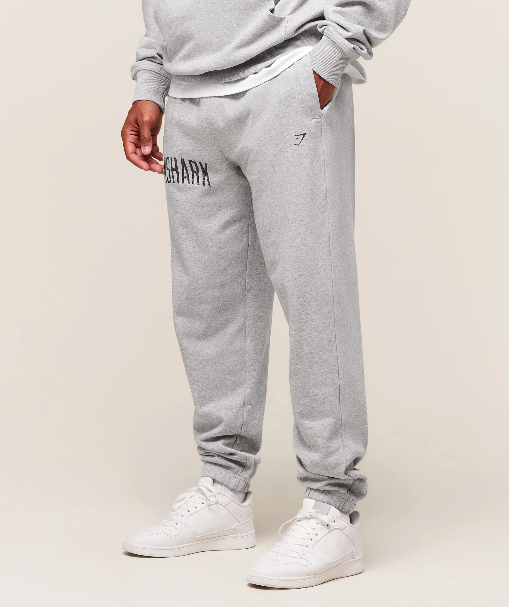 Worn Graphic Jogger – Light Grey Core Marl - Imagen 2